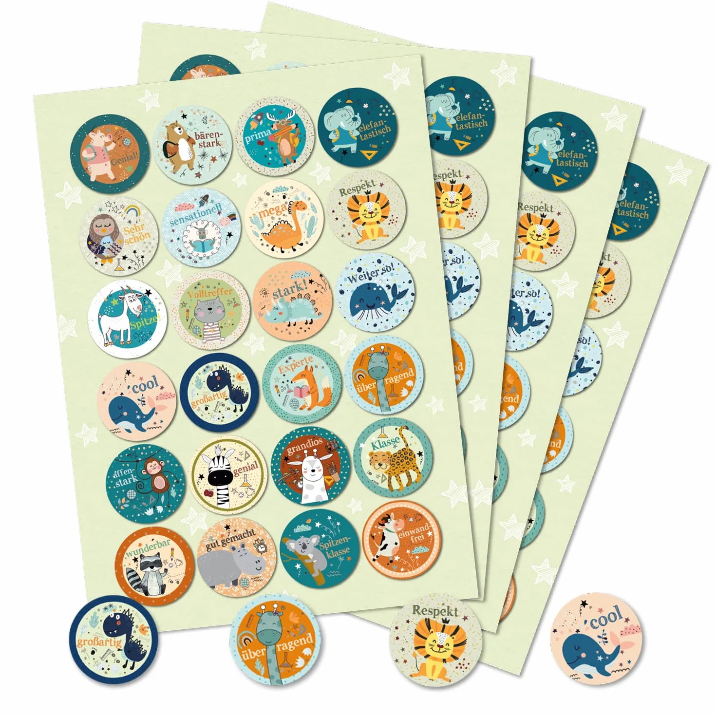 Logbuch-Verlag 96 pegatinas de motivación para niños – 4 cm redondas recompensa