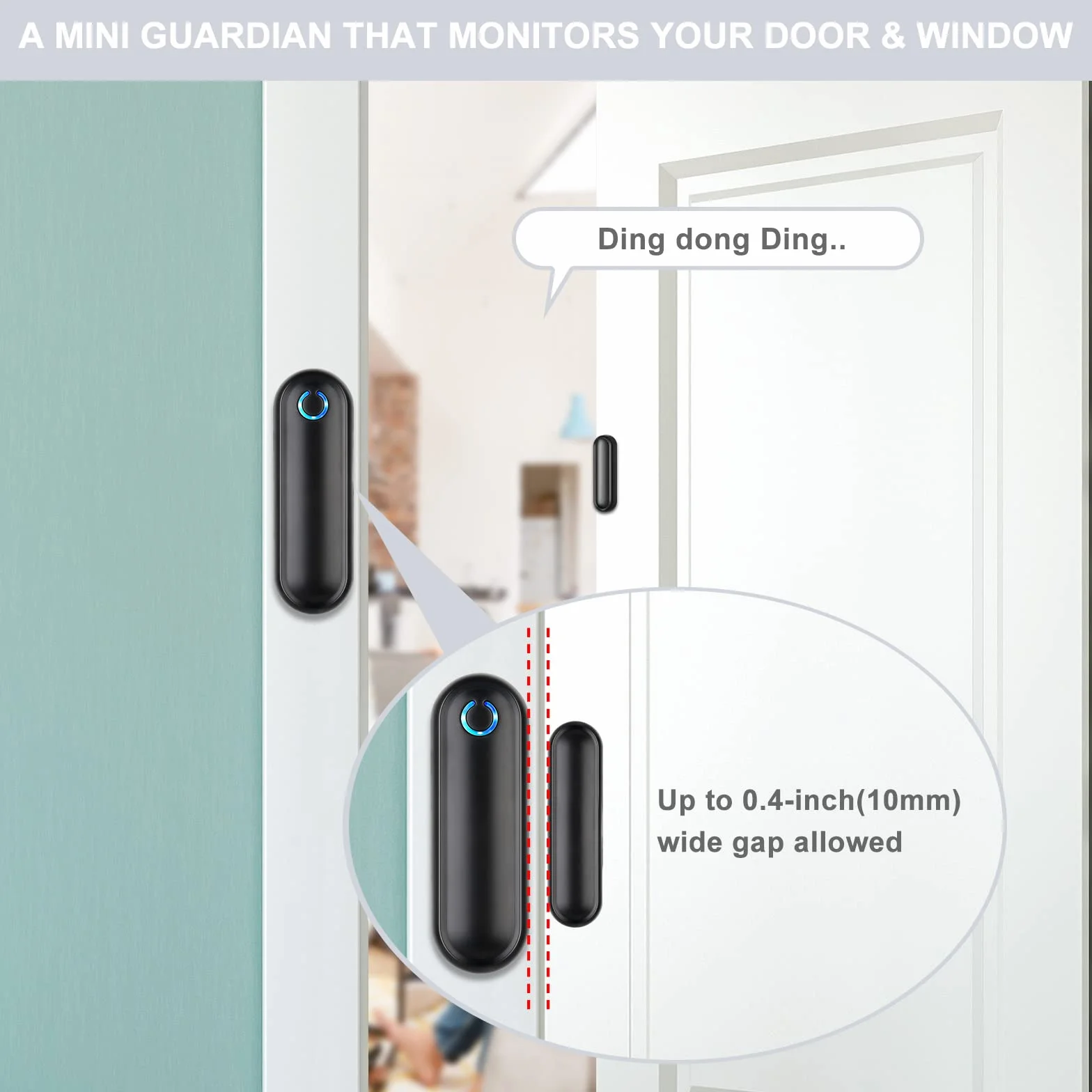 Alarmas para Casa, Sensor Apertura Puerta, 900ft - 58 Tonos, Timbre de Puerta, Sistema de Alarma de Seguridad para el hogar con Sensor Magnético para Puertas de Garaje