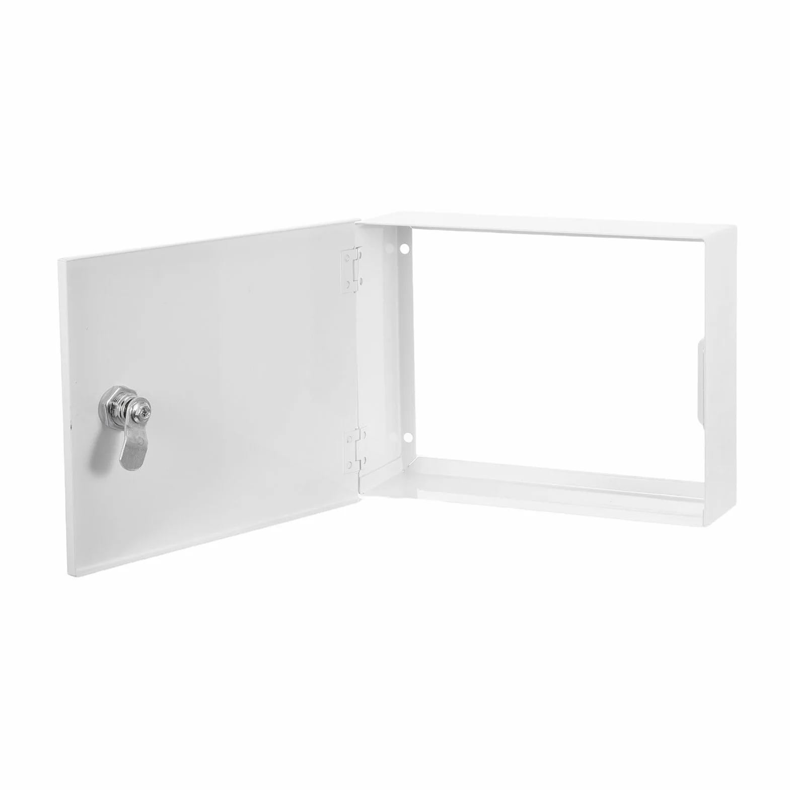 SHINEOFI Caja de Hierro Blanco con Cerradura para Interruptores de Alarma, Montaje en Pared, Pequeña Caja de Seguridad para Llaves