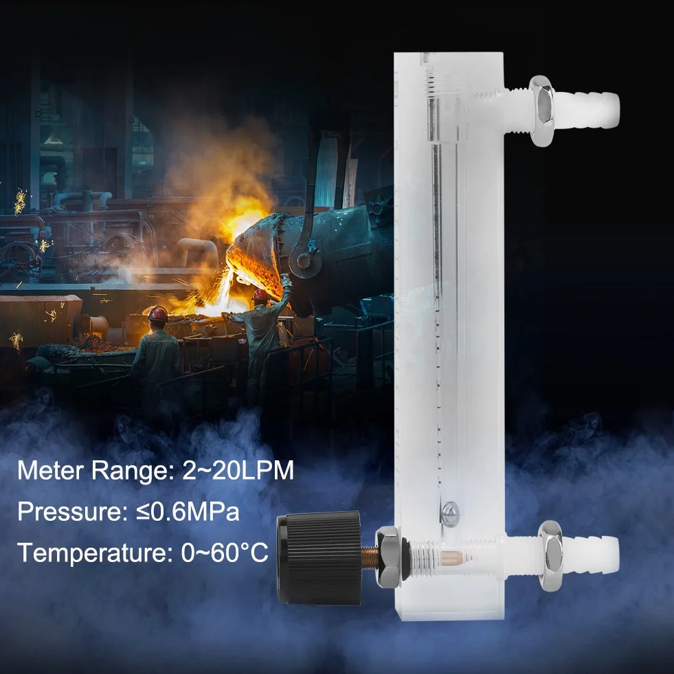 Caudalímetro de gas caudalímetro de 2-20LPM con válvula de control ajustable para oxígeno aire gas