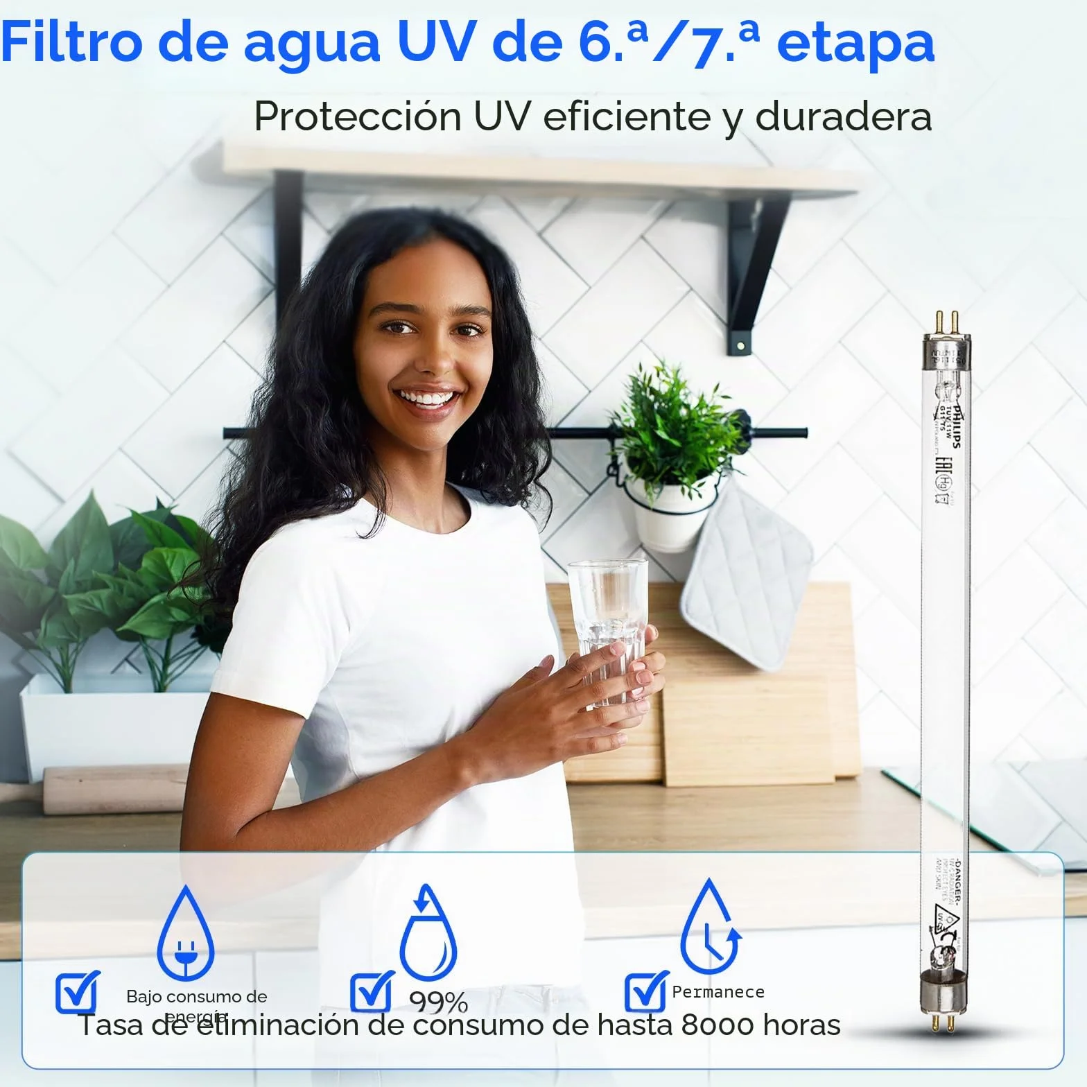 iSpring F10KU Juego de Cartuchos de Filtro de Repuesto, 1 Año, para Sistemas de Ósmosis Inversa UV Minerales Alcalinos de 7 Etapas, 10 piezas, Blanco
