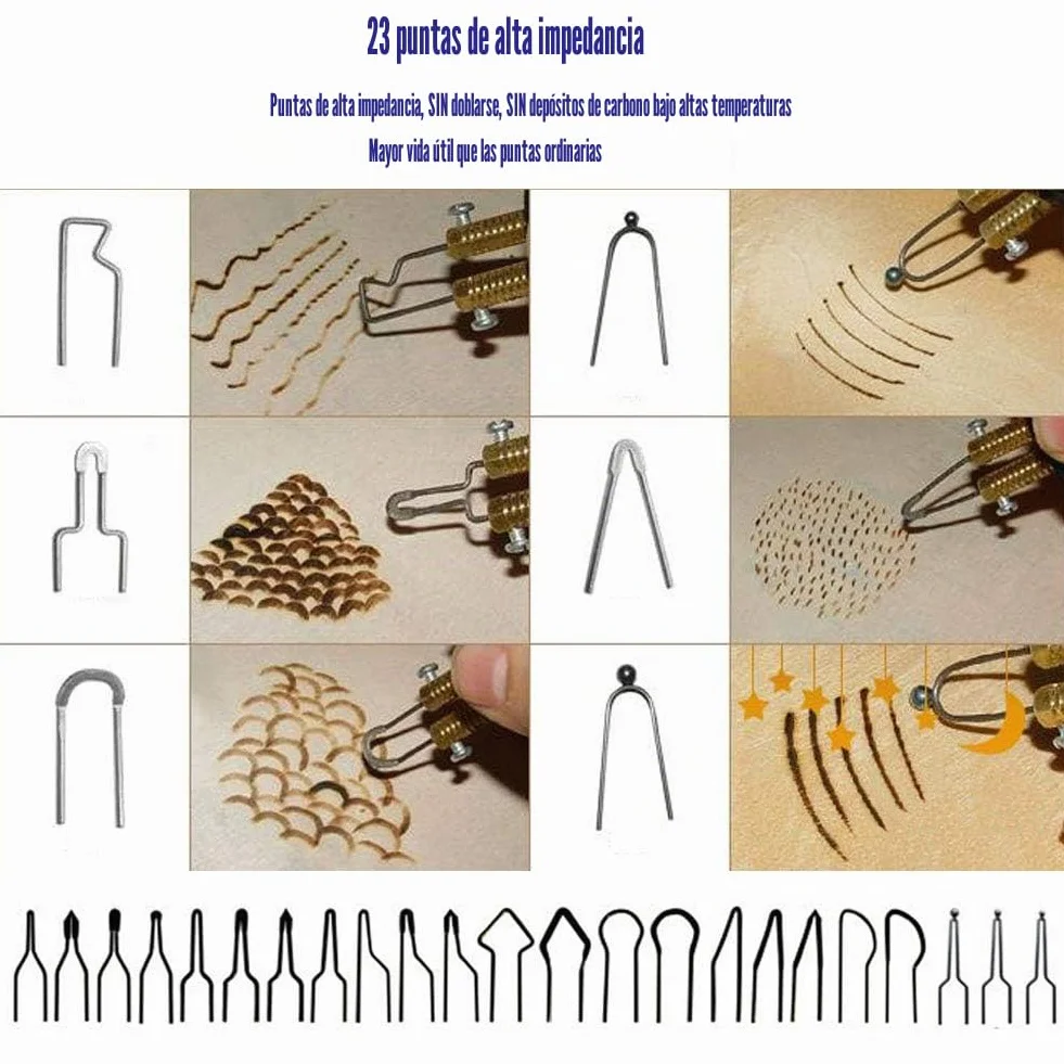 Máquina de Pirograbado Profesional Kit de Quema Lapiz Pirografo Madera | 23 Puntas | Temperatura Regulable | Bolsa de Transporte | para Grabado en Madera Cuero