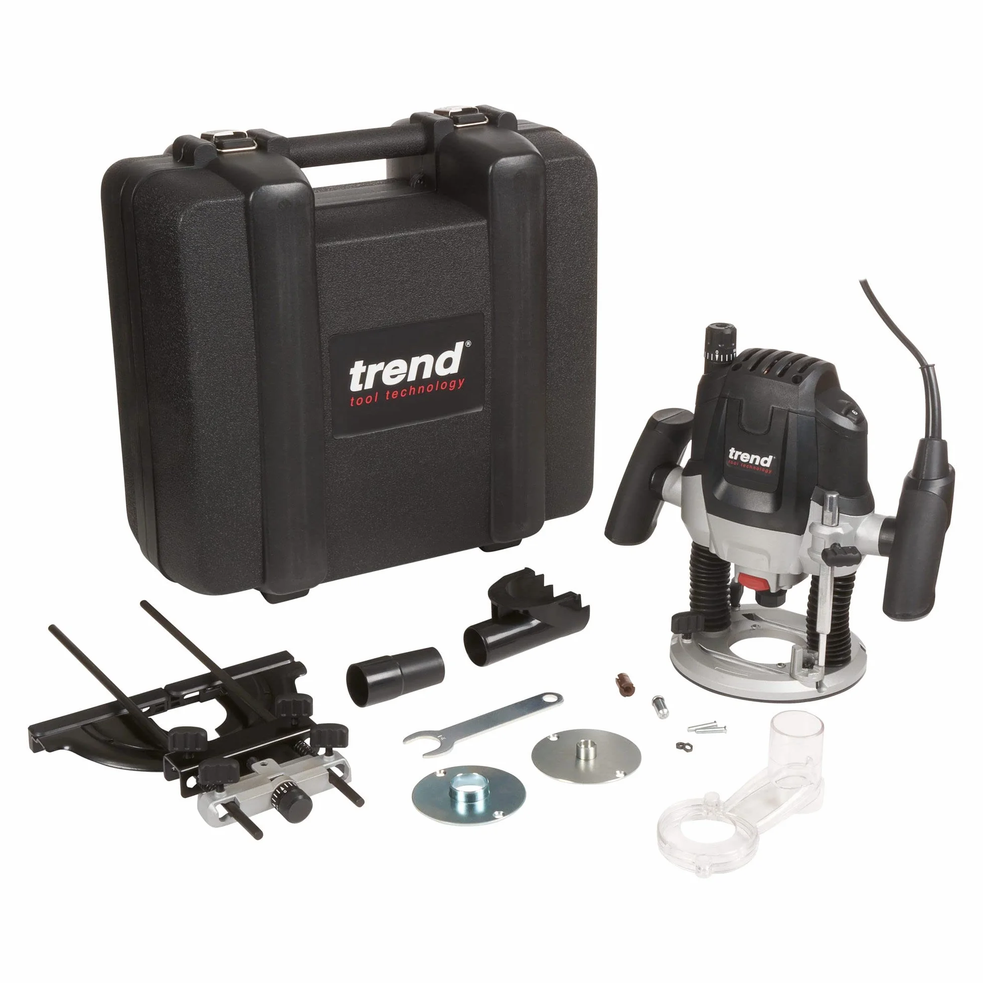 Trend Fresadora de velocidad variable 2100 W 12 mm 230 V UE, profundidad de entrada de 50 mm, fresadora para múltiples trabajos de fresado, T7EK/EURO