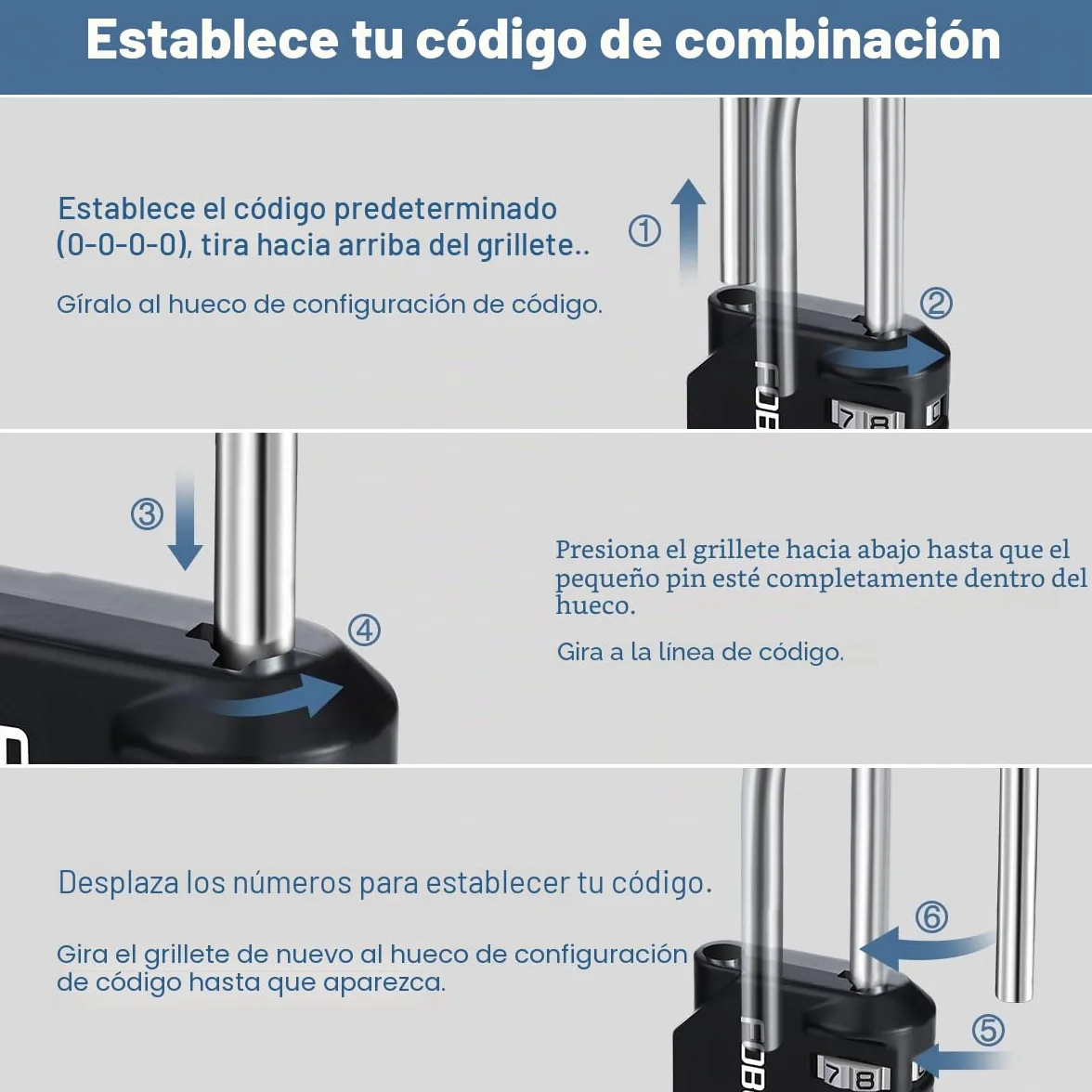 Candado de Combinación, Candado Taquilla Numérico 4 Dígitos Impermeable en Aleación de Zinc, Cerradura de Seguridad para Gimnasio, Escuela, Natación, Maleta, Caja de Herramientas y Uso Exterior