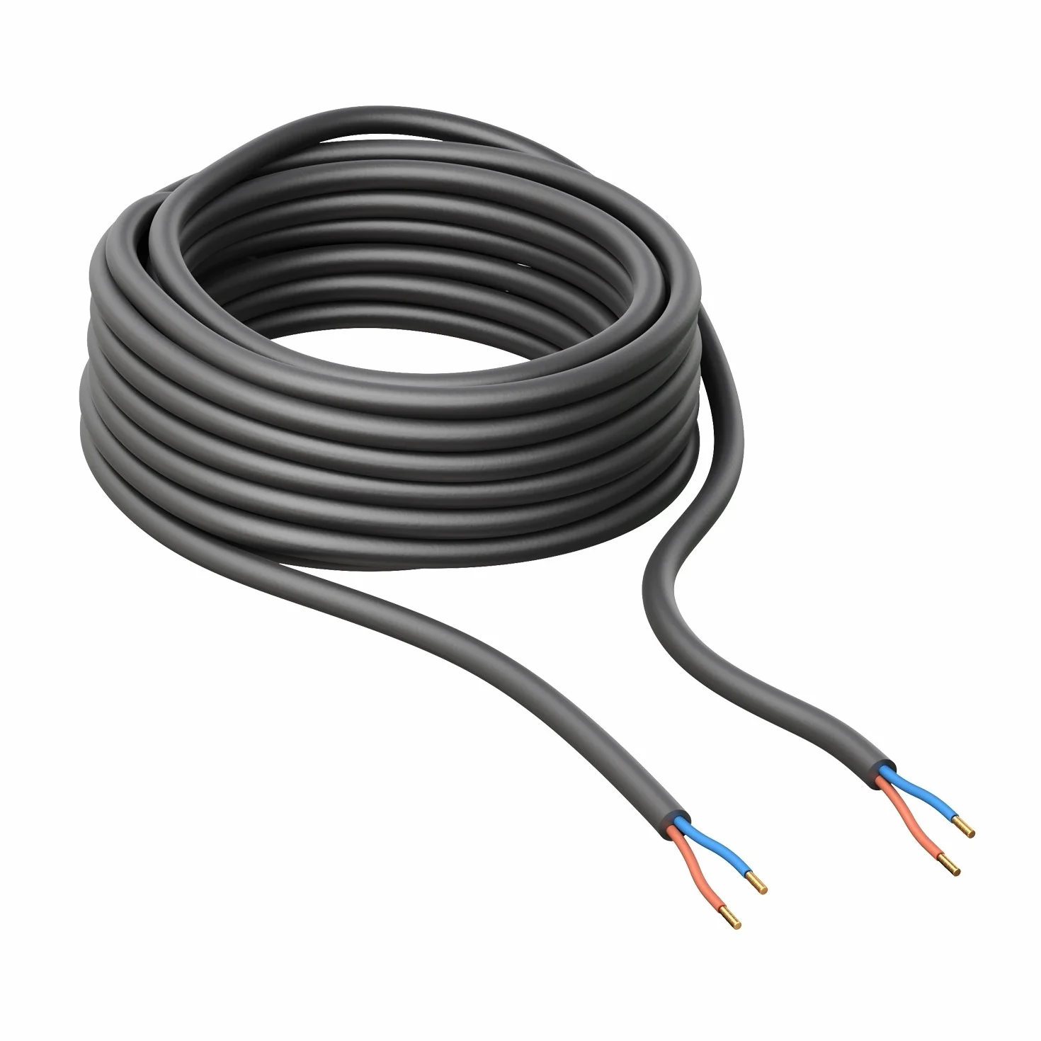 ledscom.de Cable de exterior, 25 m, negro, 2 x 1 mm², H05RN-F