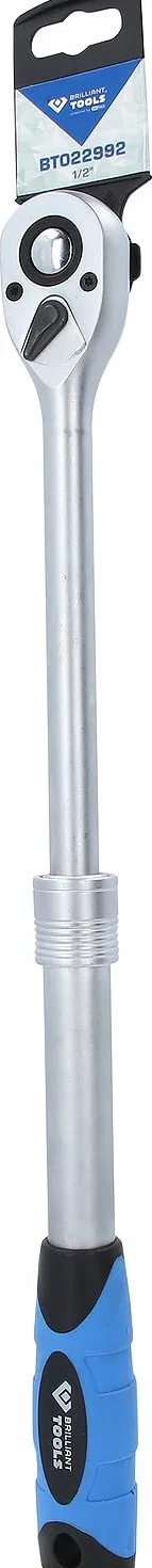 BRILLIANT TOOLS BT022992 Carraca reversible telescópica de 1/2" [Powered by KS TOOLS]