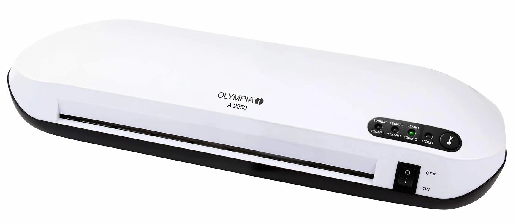 Olympia a 2250 plastificadora Oficina (75 – 250 micras, diseño moderno, profesional laminación 3AH plastificadora, laminierer para documentos y fotografías hasta DIN A4), color blanco