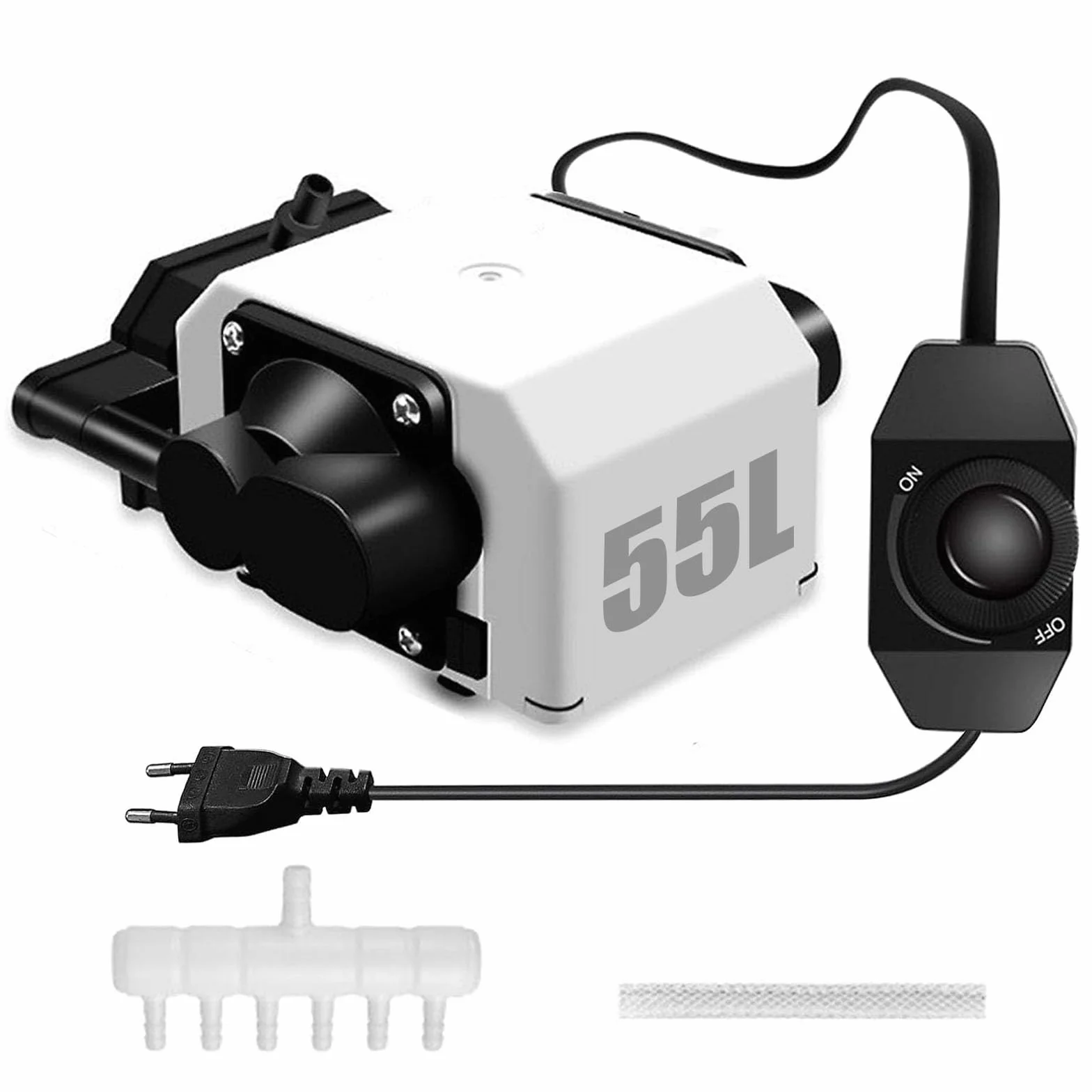 Air Assist, Bomba de Aire para Grabadores Láser y Grabadoras Flujo de Aire Ajustable de 55 L/min 25W 220V para Cortadora Láser Grabado Láser Bajo Nivel de Ruido