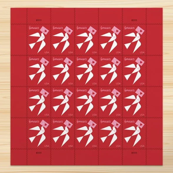 United States Postal Service Amor 2024 Hoja de 20 Sellos Postales Forever Scott 5826