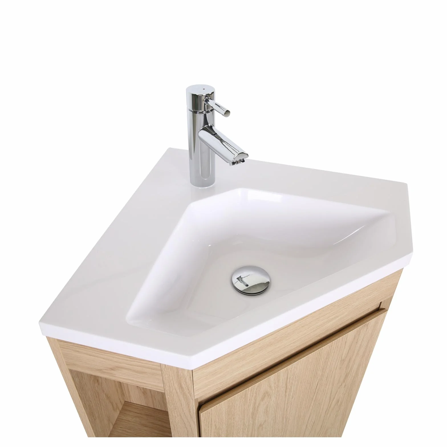 MOB-IN - Mueble bajo lavabo de esquina Sorrento sobre patas con lavabo y grifo