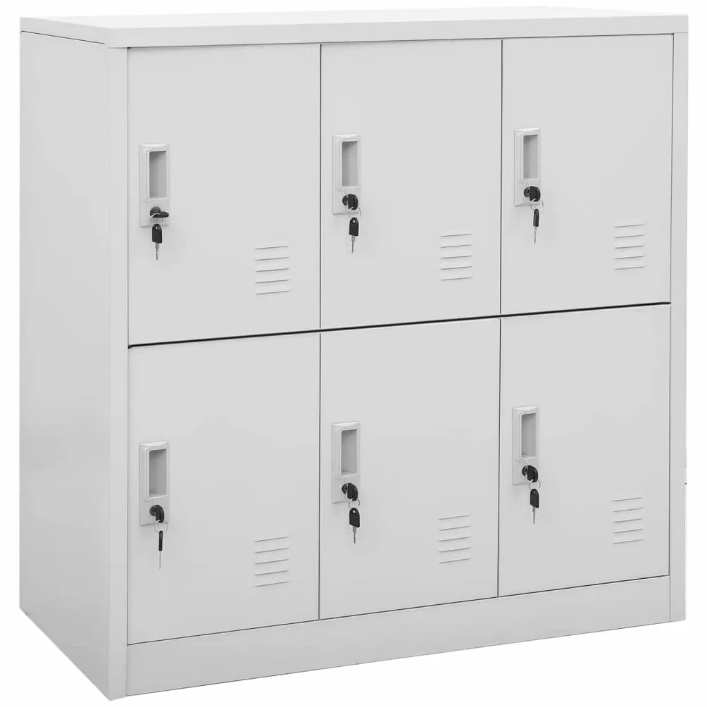 vidaXL Armario Taquilla Casillero de Acero Gris Claro 90x45x92,5 cm