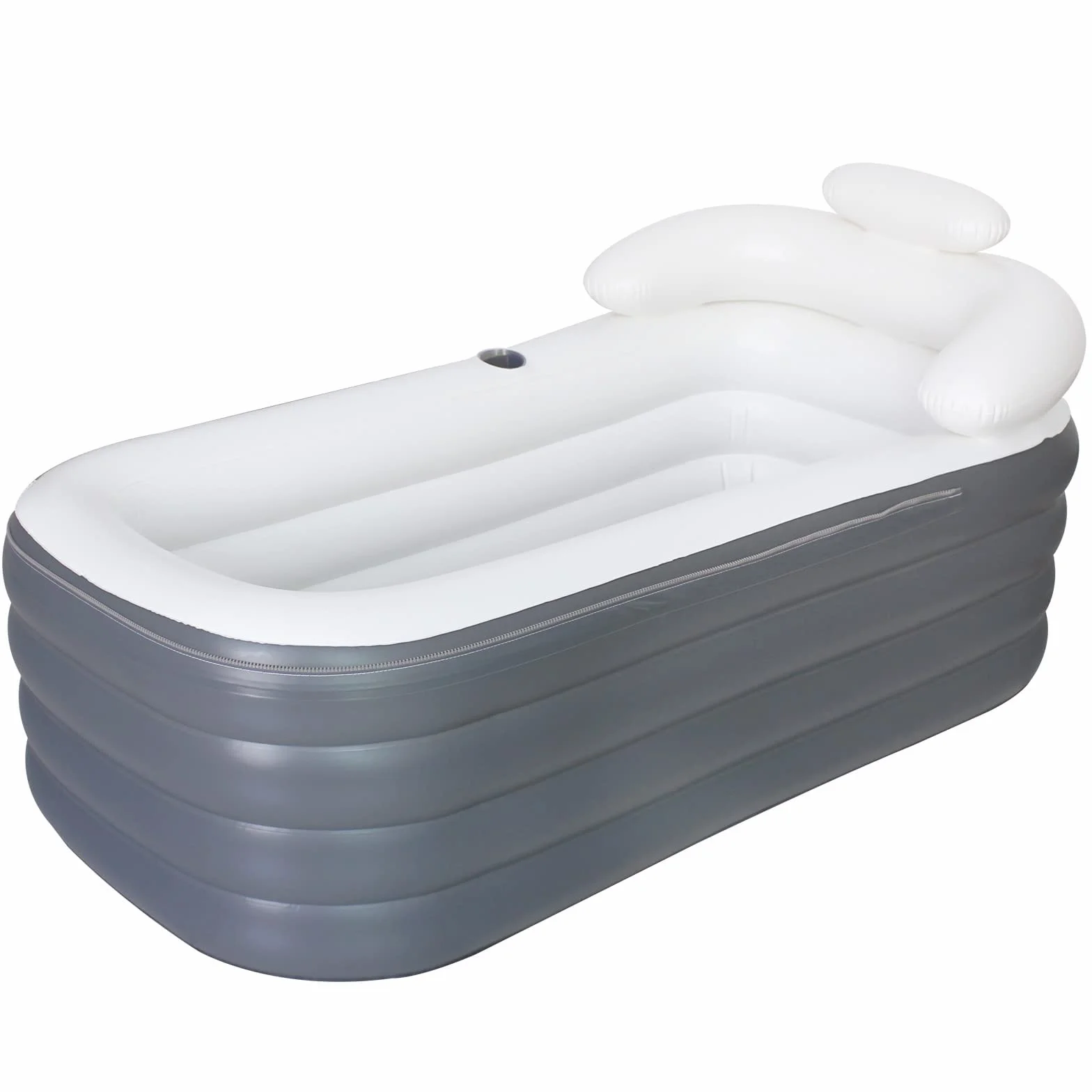 Bañera hinchable plegable para adultos, 164 x 84 x 51 cm, plegable para la ducha, grande, independiente con bomba para baño caliente y hielo