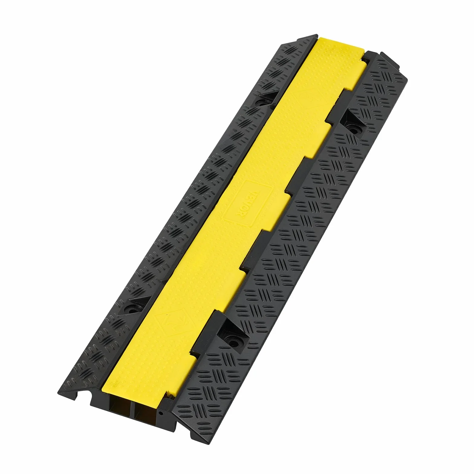VEVOR Protector de Cables para Suelo de 2 Canales 32 x 31 mm Rampa de Protección de Cable 9979 kg Caucho
