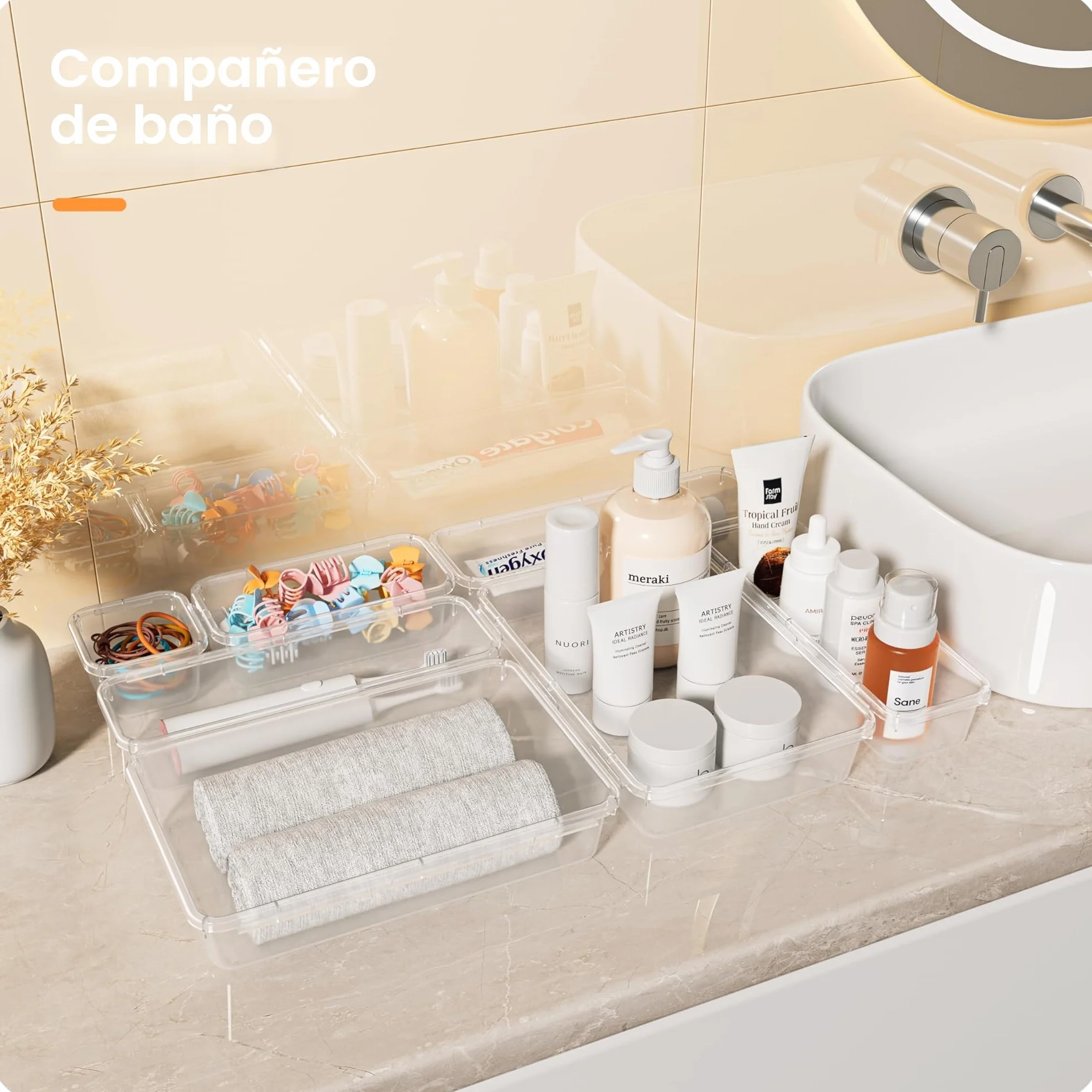 A-LuGei 15pcs Organizador Cajones, Almacenamiento para Maquillaje y Baño