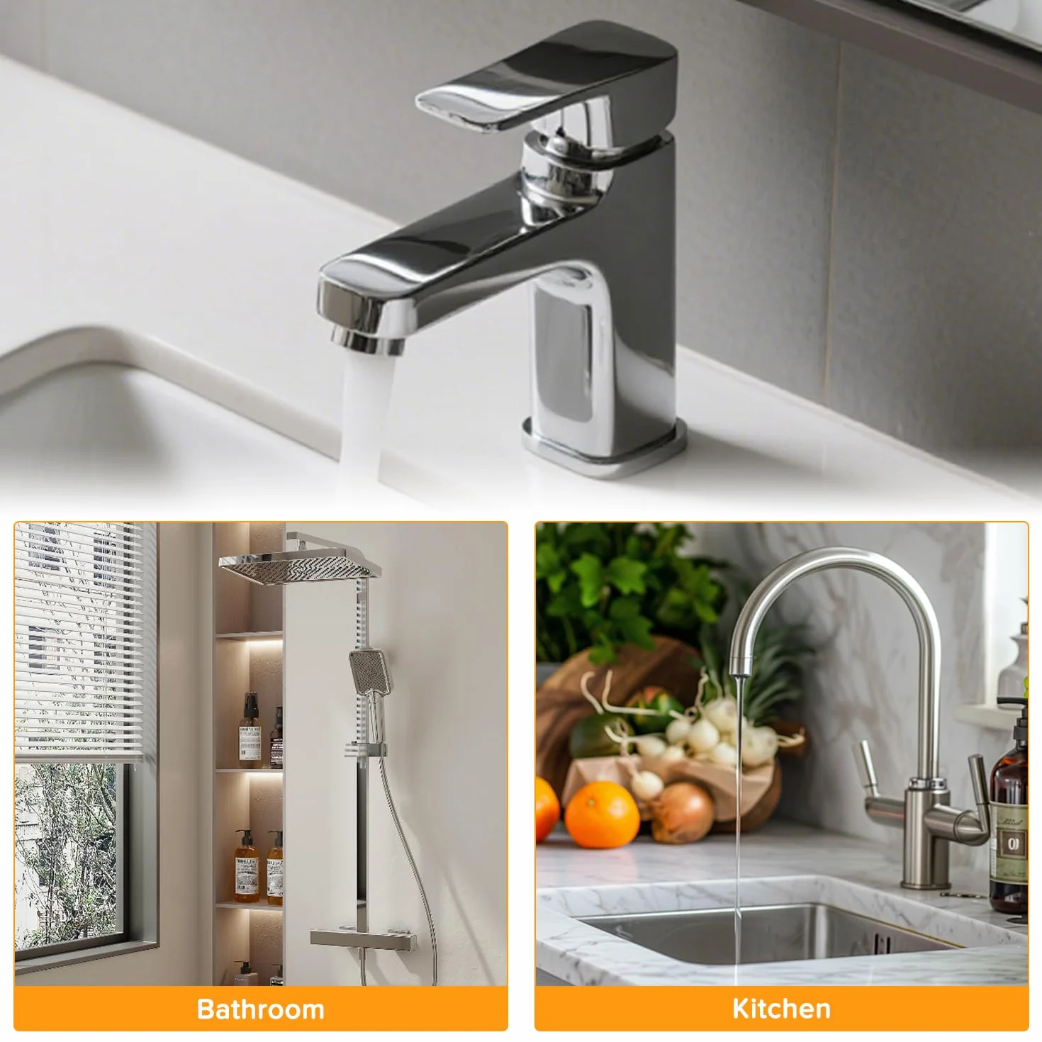31mm Kit de Tuercas de Fijación de Grifo, Kit de Fijación de Grifo, para Grifos de Agua Caliente y Fría en Lavabos de Cocina y Baño, Acero Inoxidable