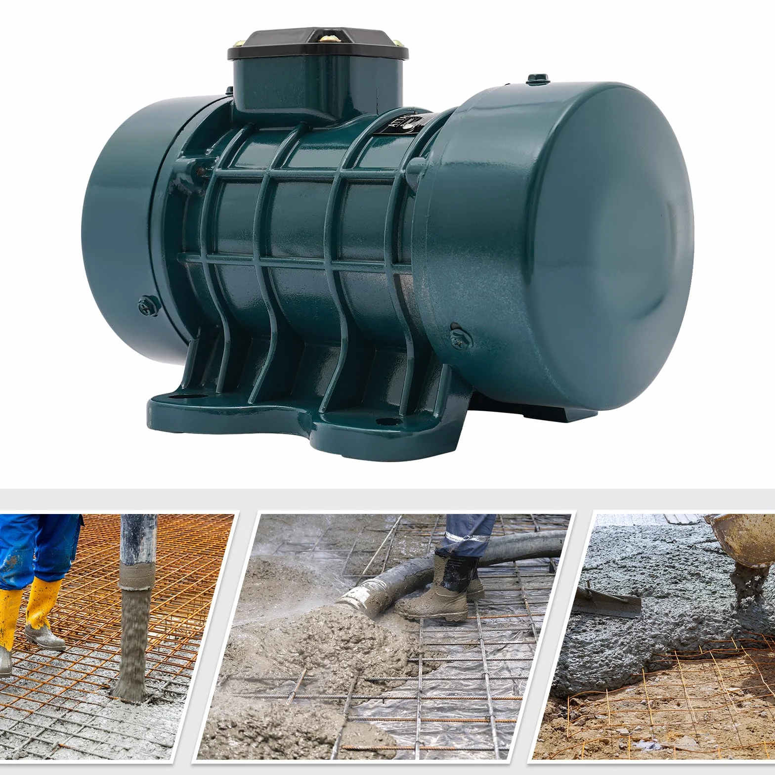 Motor de vibración para hormigón, 250 W, eléctrico para mezcla de hormigón, 2840 rpm, con 150 kg de fuerza de vibración, aluminio, para proyectos de construcción como puentes, vallas, carreteras