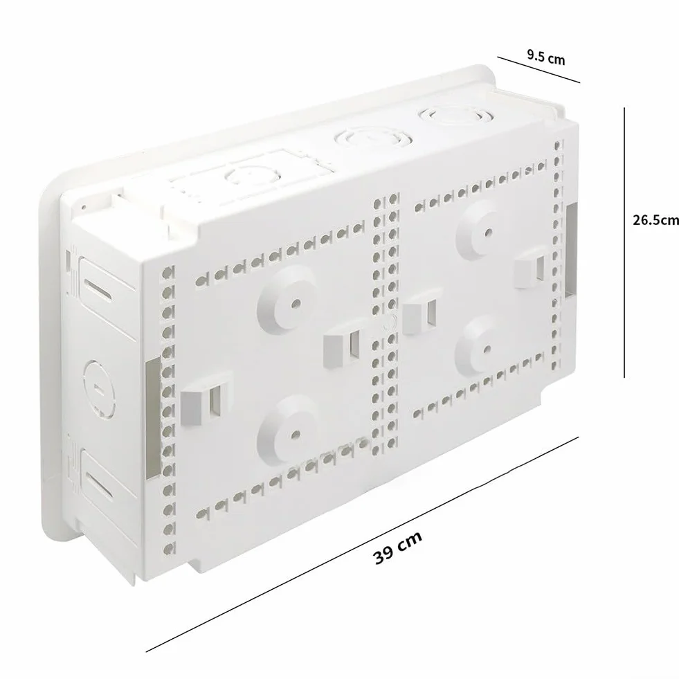 DAZZLEEX Caja de gestión de cables para unidad de TV o medios de pared, organizador de cables y cables de 9 pulgadas empotrable