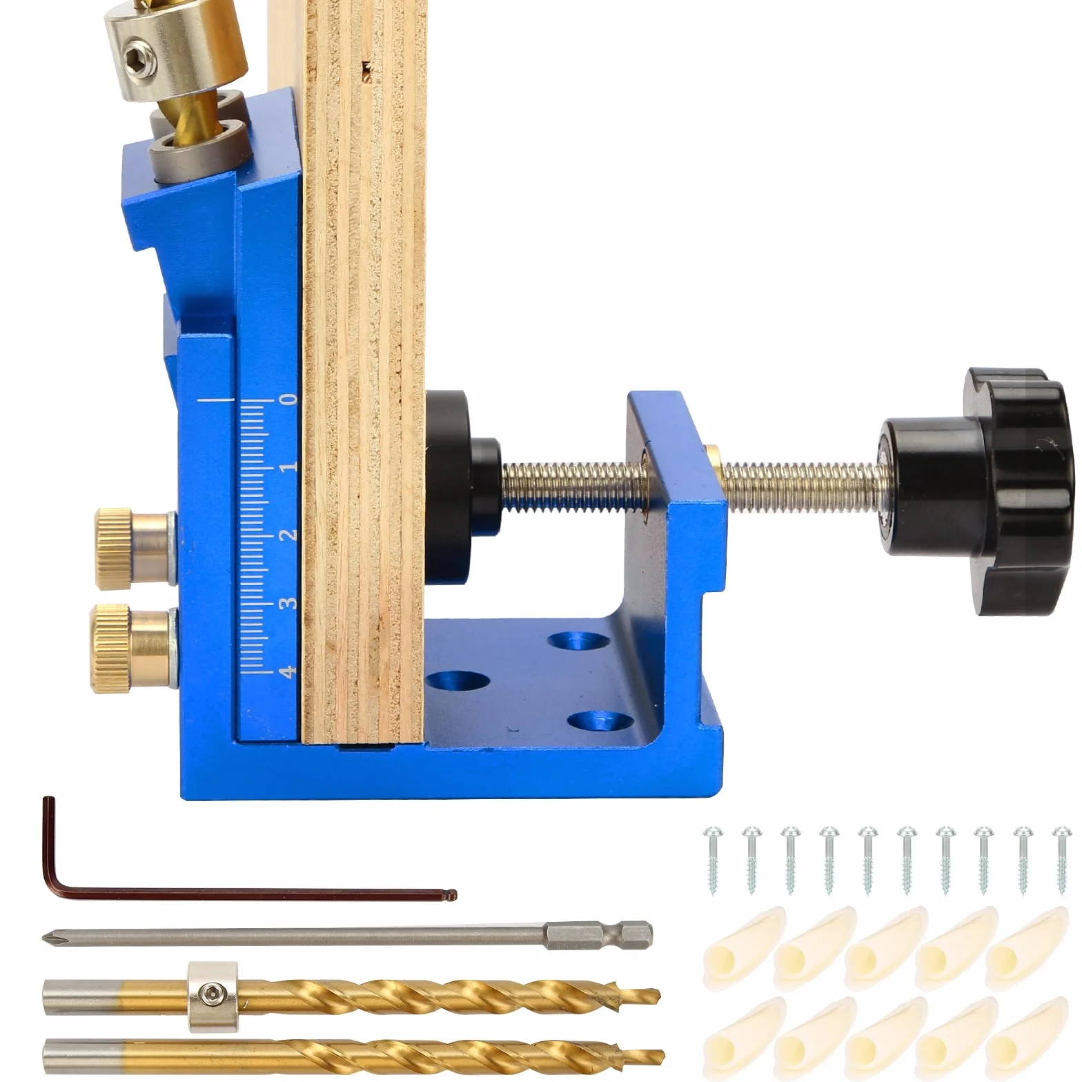 Kit de plantilla de agujero de bolsillo GQGP, juego de sistema de plantilla de tornillo de bolsillo de metal con guías ajustables