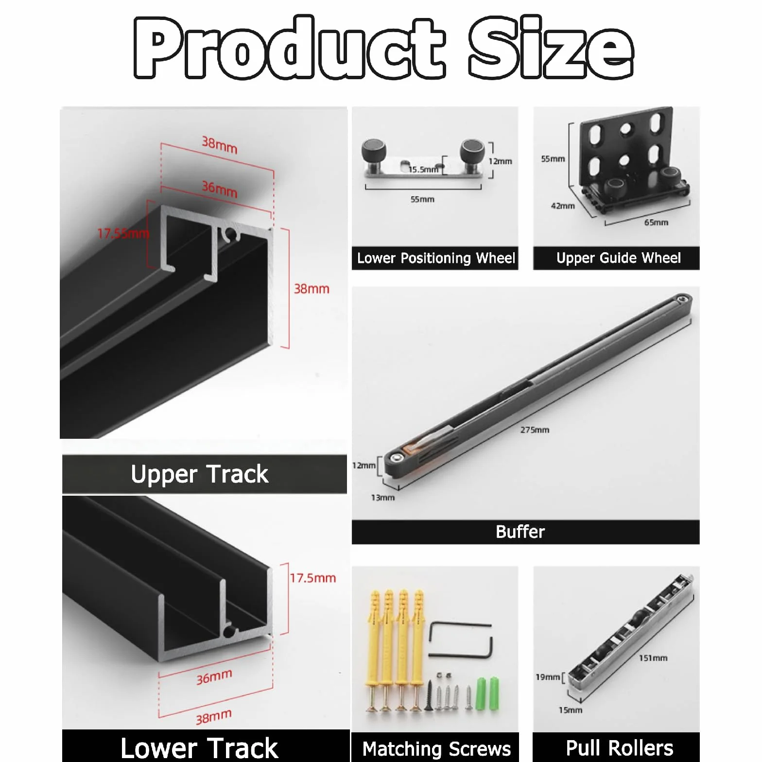 Kit de Puerta corredera Invisible,Kit para Puerta Invisible,Kit de herrajes Ocultos para Puertas,Funcionamiento Impecable,Diseño Invisible,Adecuado para dormitorios