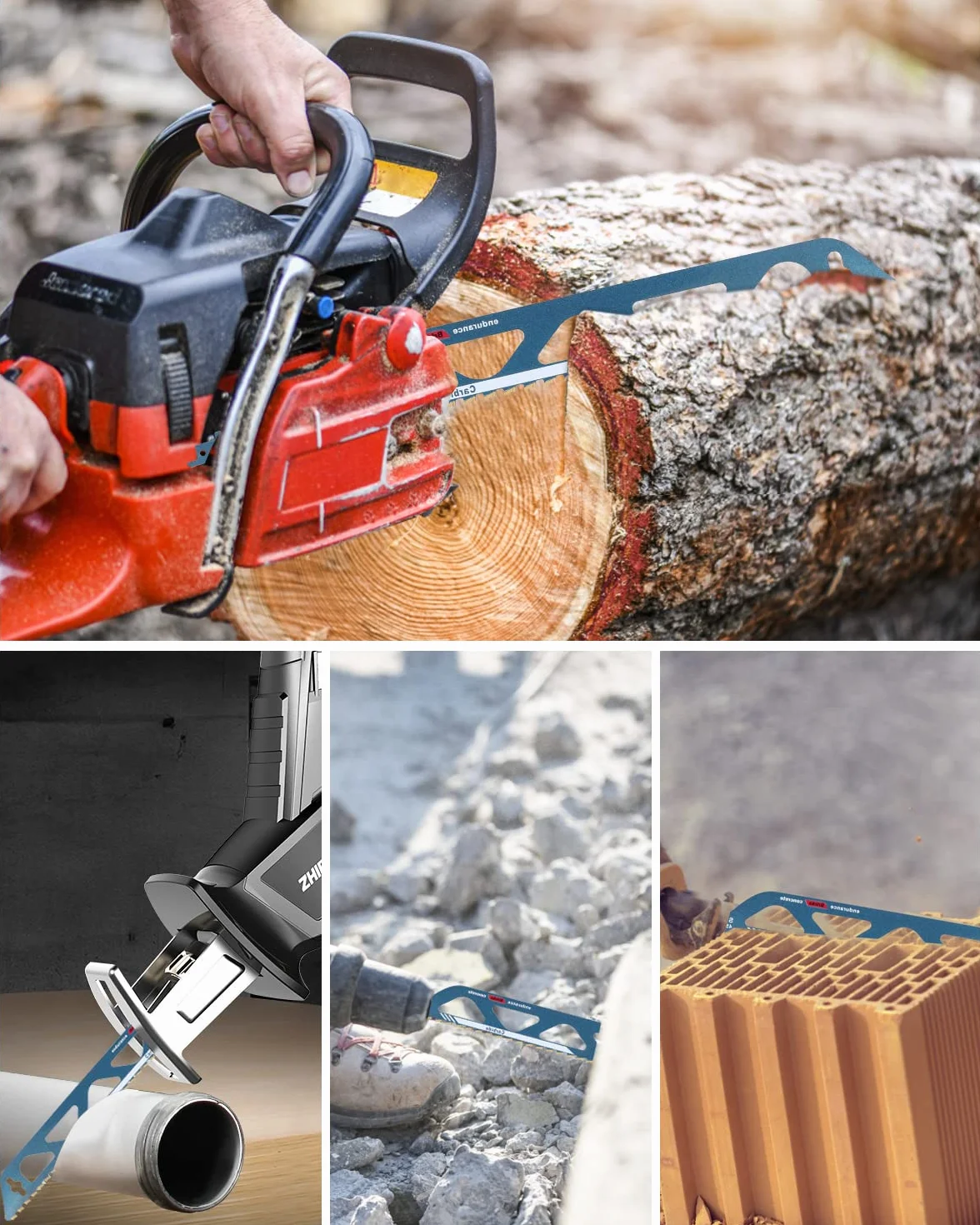 Hojas de Sierra Sable, 455mm Sierra de Sable, Accesorios Sierra Sable para Metal, Hormigón Poroso,Ladrillo, Placa de Cemento (S2243HM)