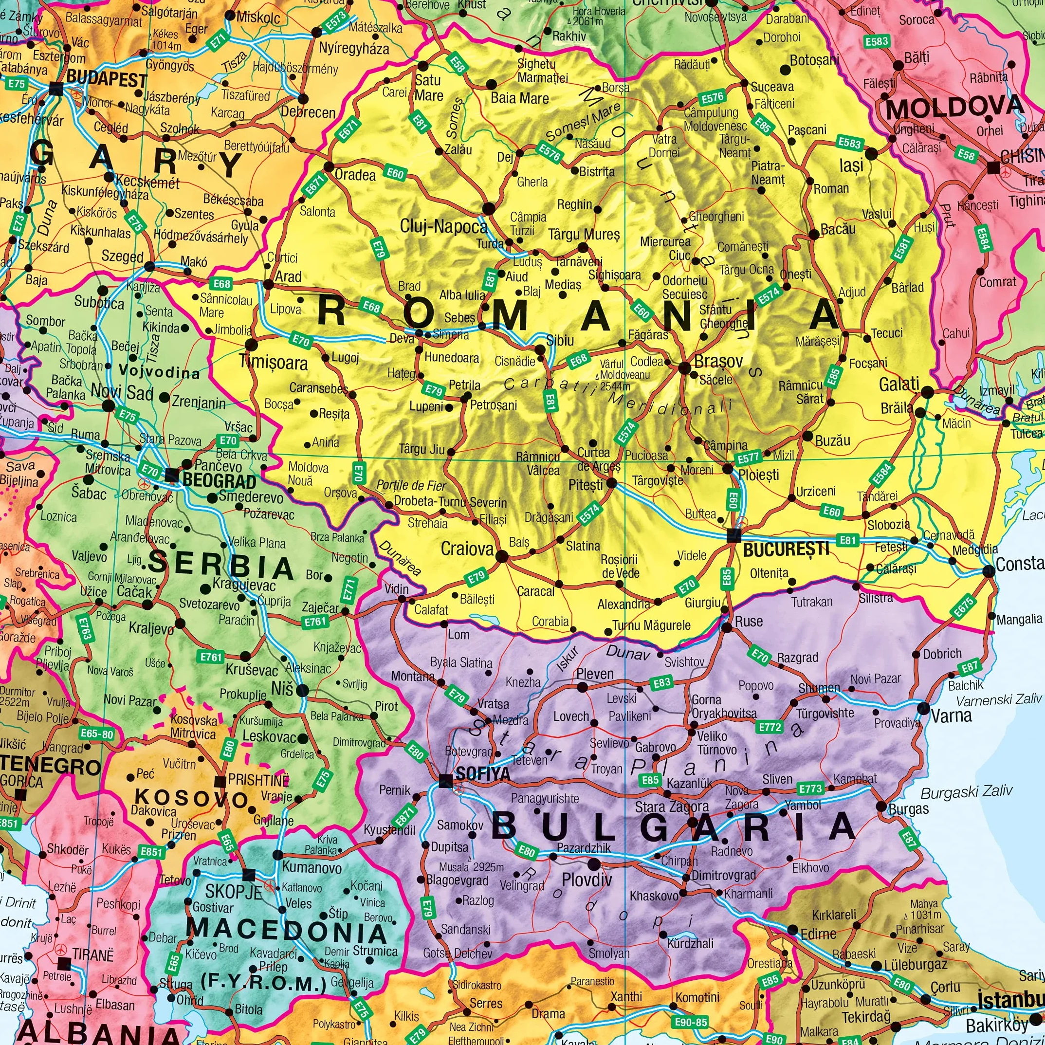 Mapa político de Europa grande para colgar - plastificado - 118,9 x 84,1 cm - Maps International