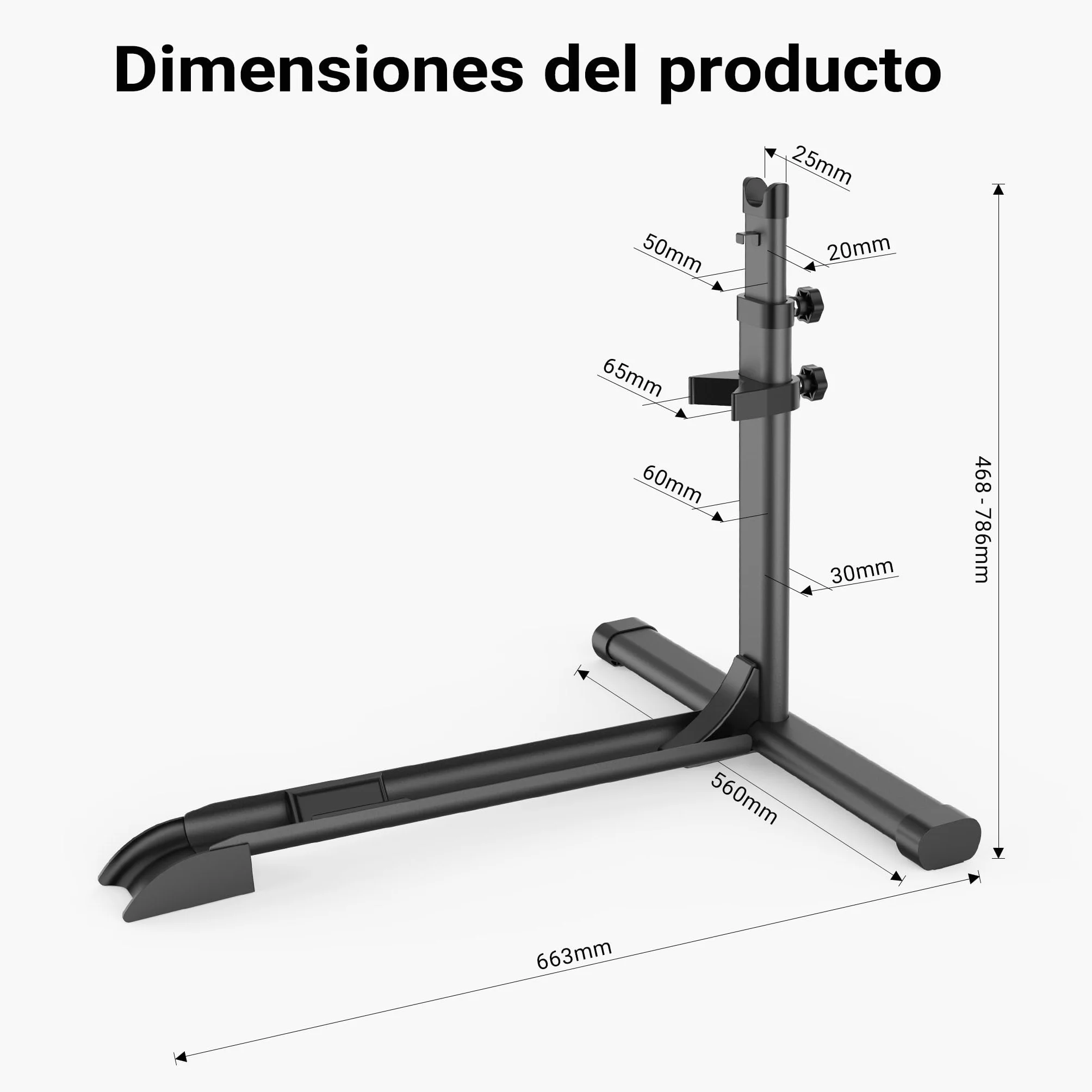 WilTec Soporte de Suelo para Bicicleta de Acero Negro Altura Independiente aparcabicicletas