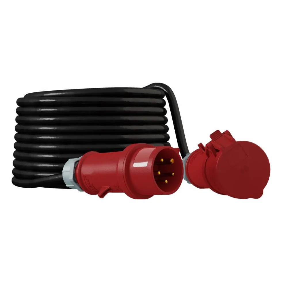 Doktorvolt Cable alargador de 15 m, cable de alimentación de 400 V para exterior, cable eléctrico de goma para exterior, jardín, resistente al aceite, 32 A/5P, CEE 400 V/32 A, H07RN-F 5 x 4 mm2, color