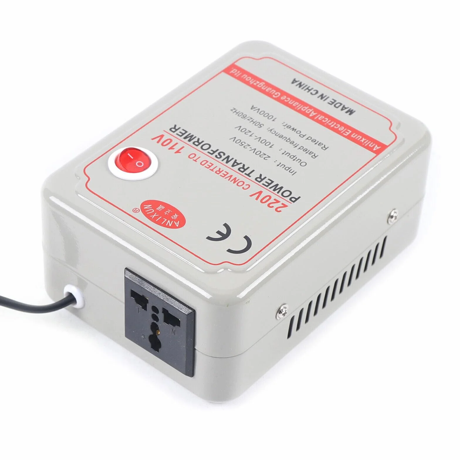 Transformador de voltaje variable potente Convertidor de voltaje Transformador para transformar aparatos eléctricos con un voltaje de 220V-250V en un voltaje de 100-120V.