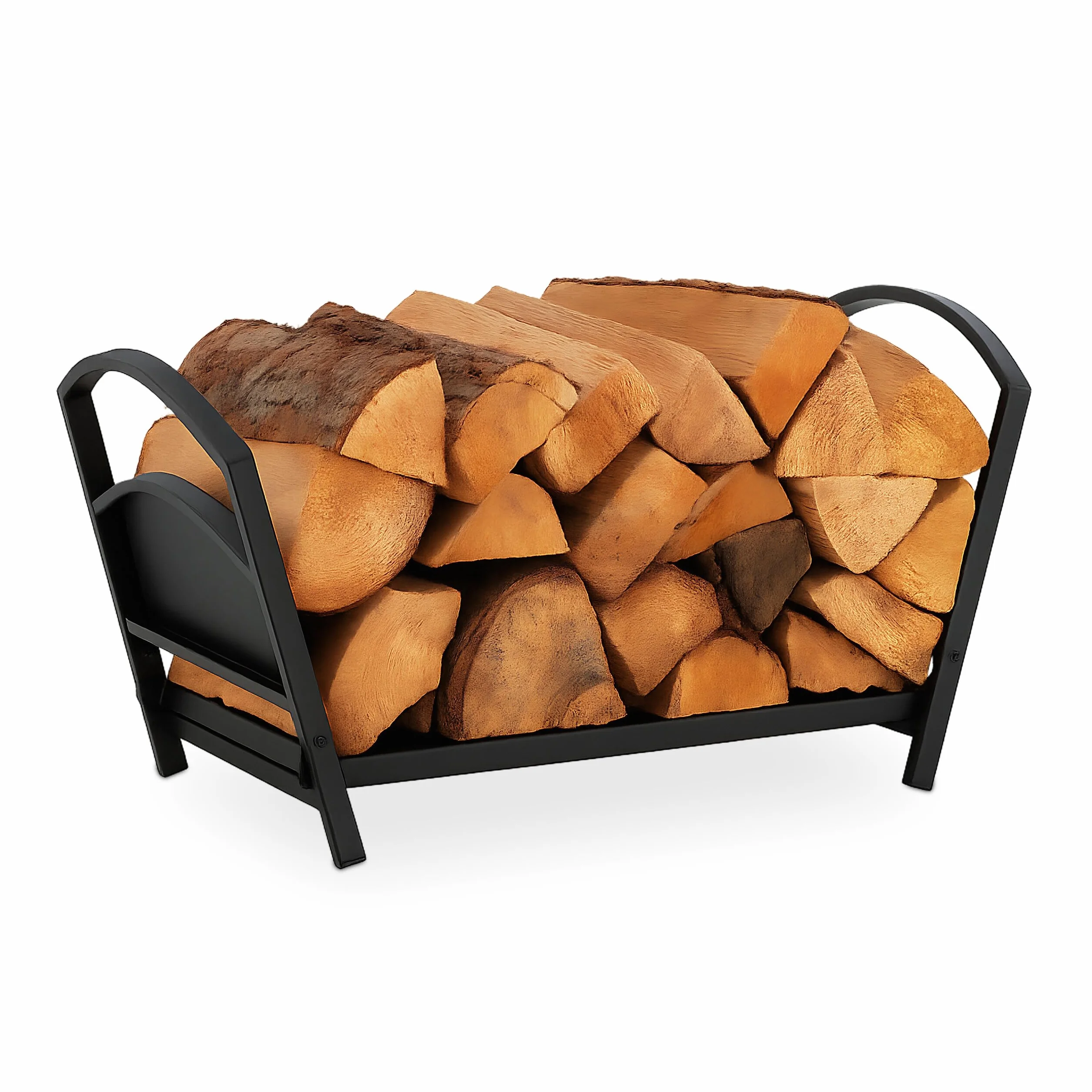Relaxdays Cesto Leñero, de Metal, Soporte para Leña Plegable, 33x66x30,5 cm, Estante para Troncos, para Interior, Negro