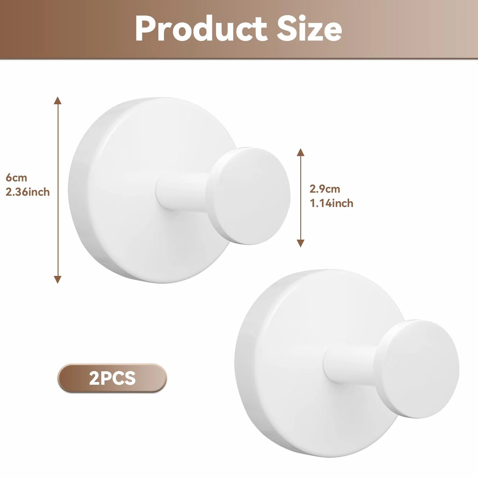 ZhouWei 2 Piezas Ganchos Ventosa, Percha de Pared Sin Taladrar Máx 3 kg Acero Inoxidable Suction Cup Hooks Reutilizables Toallero con Ventosa, para Cocina Baño Pared Azulejos Vidrio (Blanco)