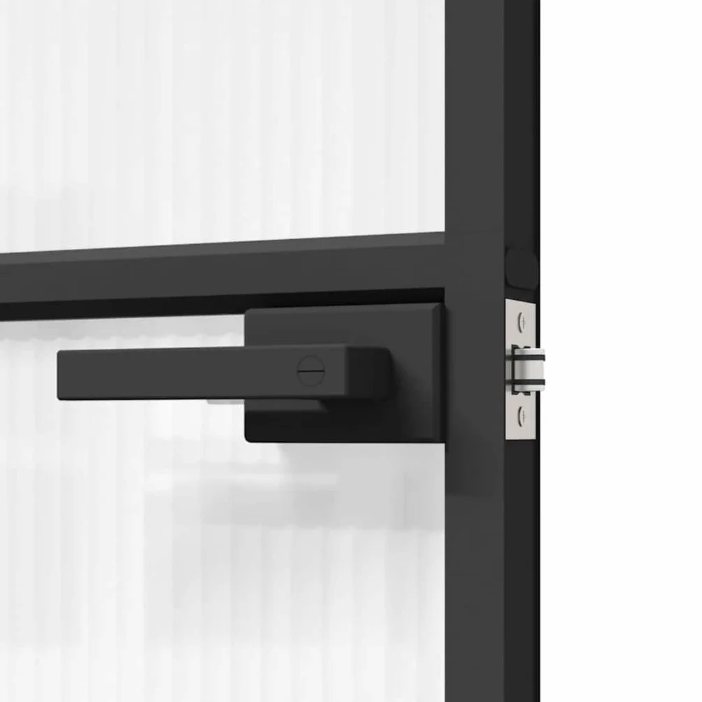 vidaXL Puerta para el Hogar 83 x 201,5 x 3,5 cm, Puerta Interiores Rectangular Moderna, con Cristal Templado y Marco de Aluminio, Ideal para hogar, Oficina y renovaciones
