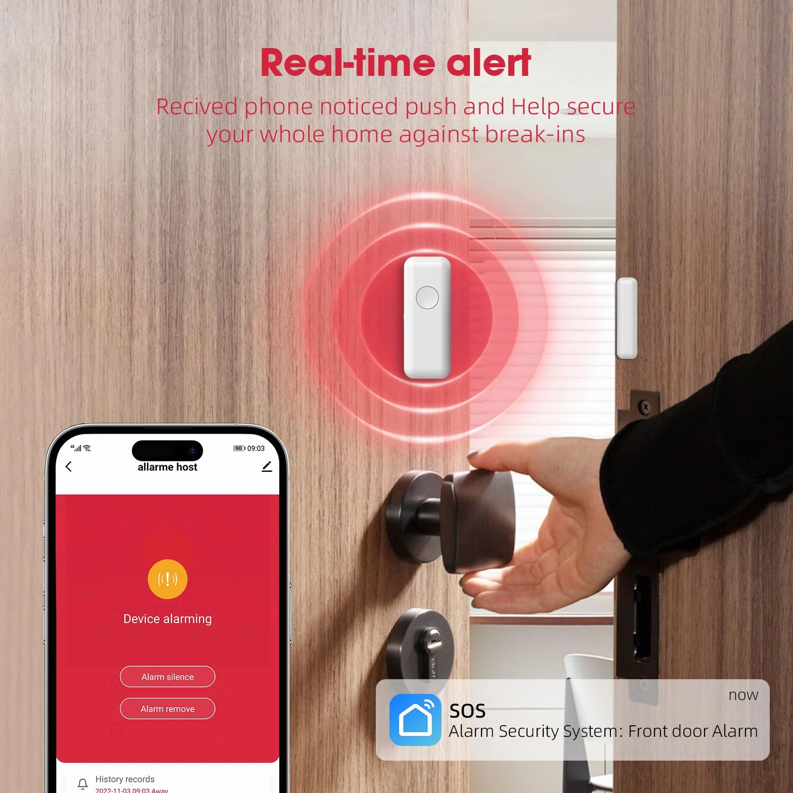 Sistema de Alarma para el hogar con cámara 1080P, Sistema de Alarma antirrobo gsm WiFi de 26 Piezas con aplicación de teléfono, Sirena de Alarma 120b, Compatible para Casas y Apartamentos.