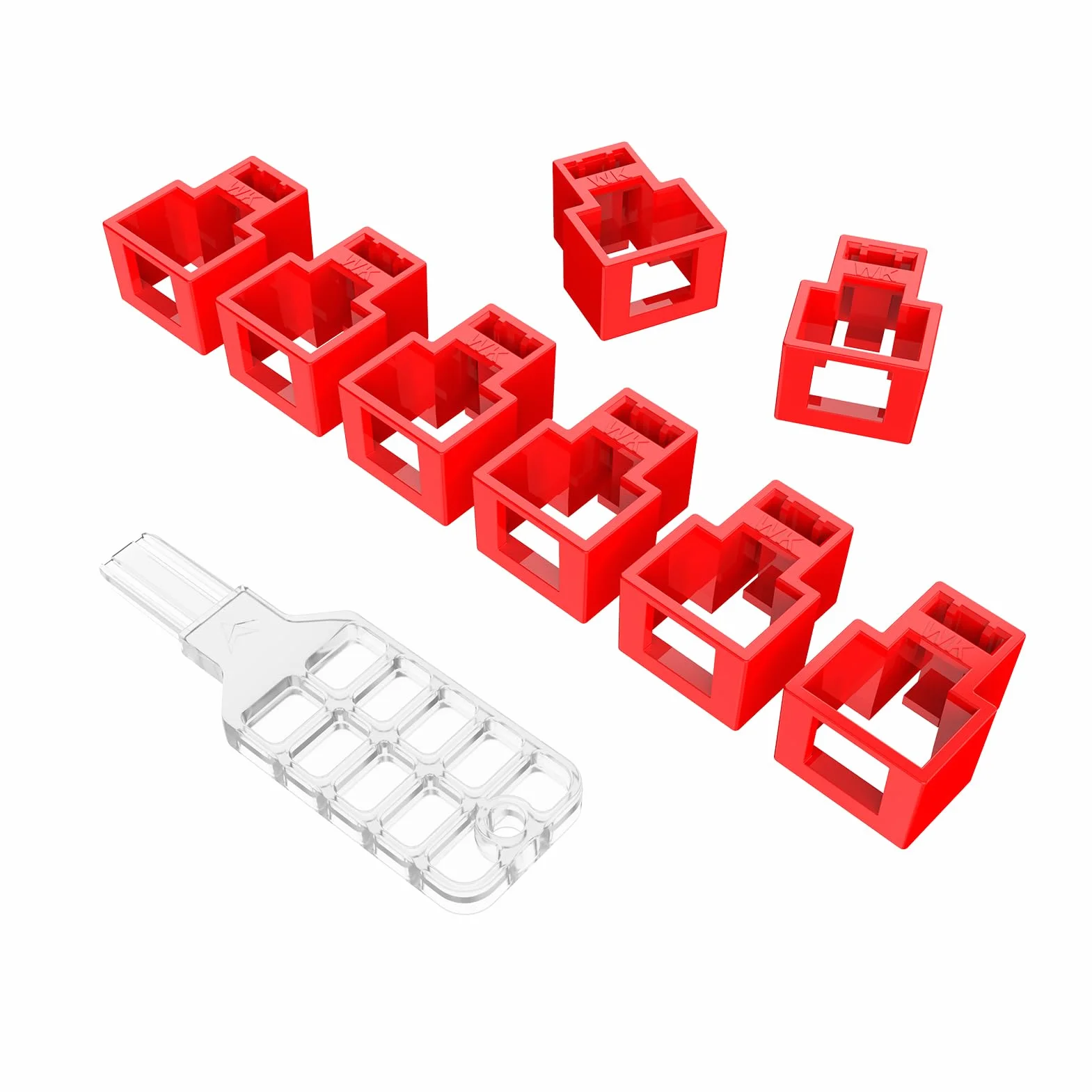 20 cerraduras de cable de red RJ45 con 1 llave, cable de red RJ45 con bloqueo, cable Ethernet con bloqueo, categoría 5, categoría 6, categoría 7, bloqueo de cable de conexión para enchufes modulares