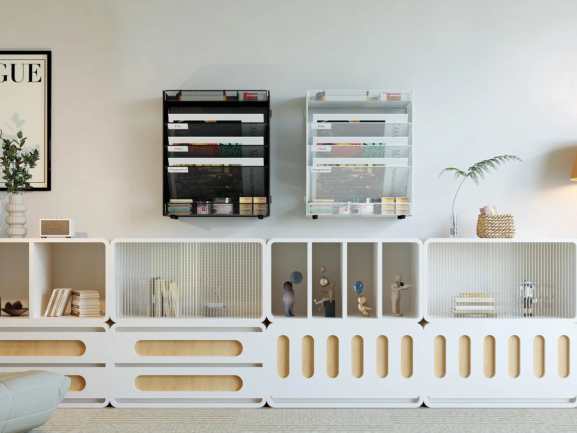 EasyPAG Organizador de pared de malla A5 niveles, blanco