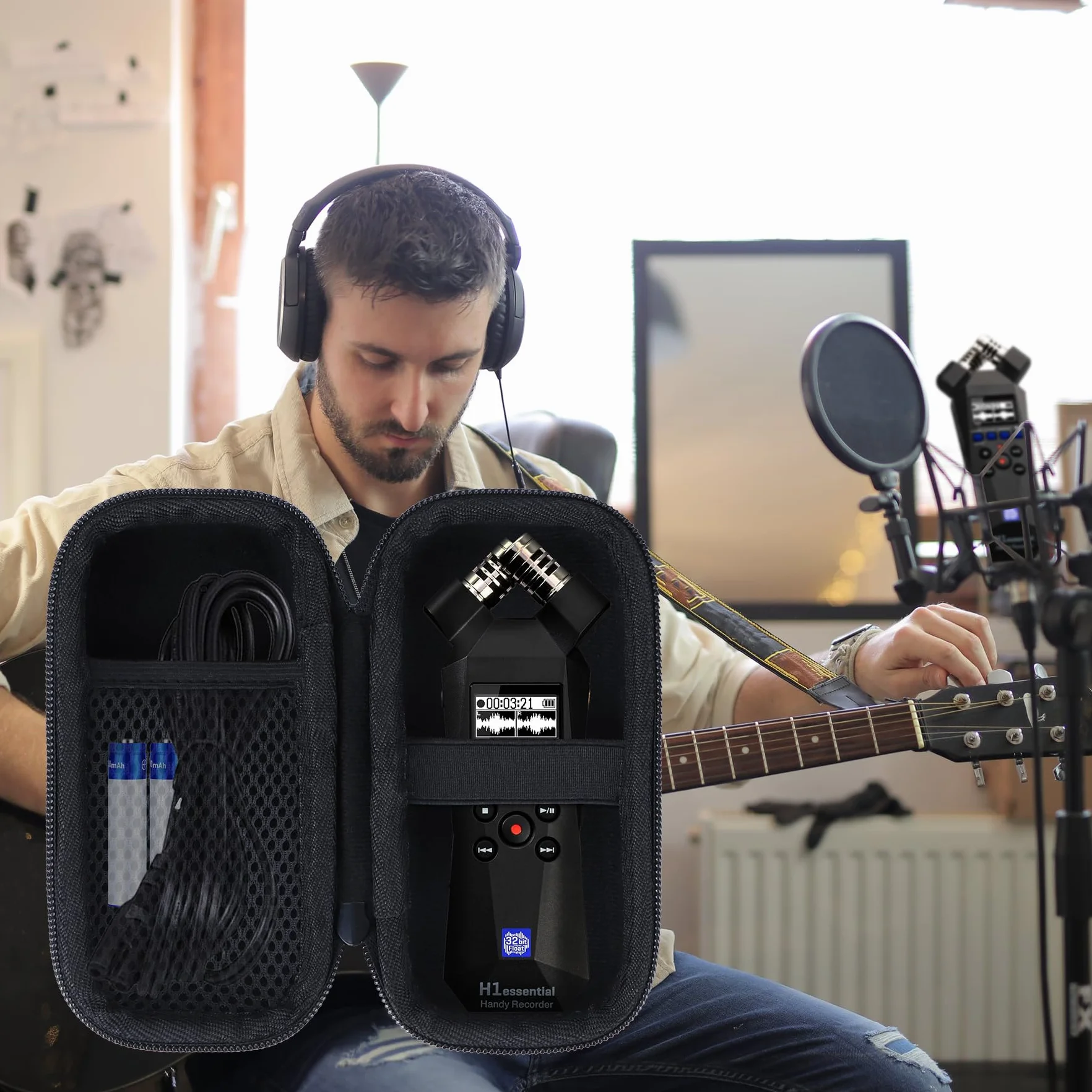 Lebakort Duro Caja Estuche Funda para Zoom H1n / Zoom H1essential Grabadora Portátil Estéreo