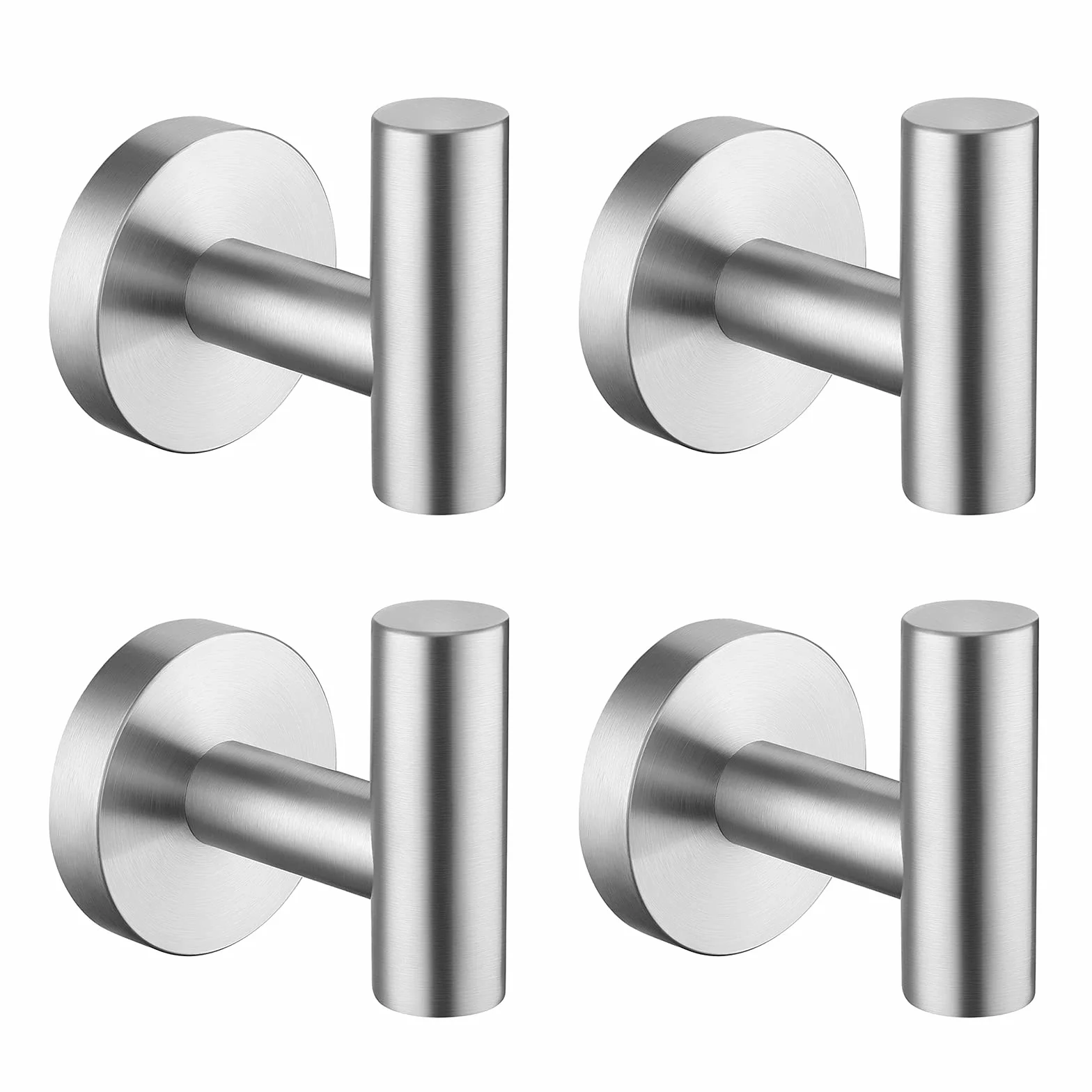 KES Ganchos para Pared Perchas Toalla Acero Inoxidable, Colgador Toalla para Baño y Cocina Cepillado 4 Pieza, A2164DG-2-P4
