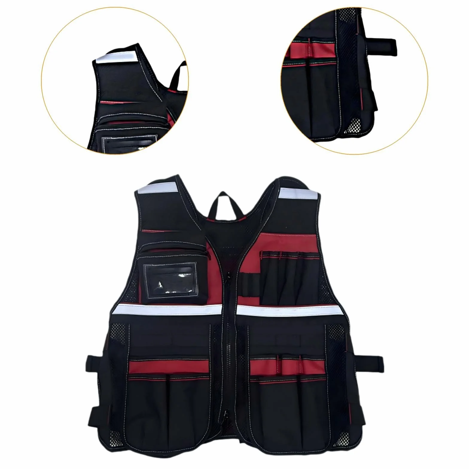Chaleco de Trabajo para Electricista con Múltiples Bolsillos Bolsa Organizadora de Herramientas Diseño Multifuncional Material de Tela Oxford Resisten