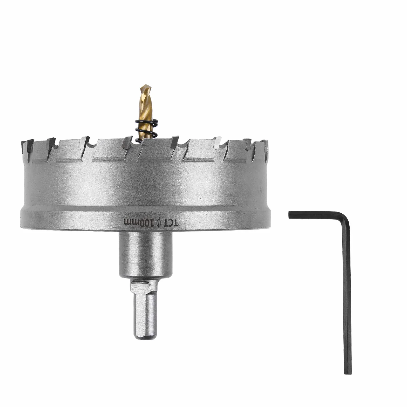 Flintronic Brocas Corona Metal, 100mm Carburo Agujero Cortador, TCT Agujero Sierras Brocas Corona para Acero Inoxidable, Acero Dulce, Hierro, Cobre y Latón