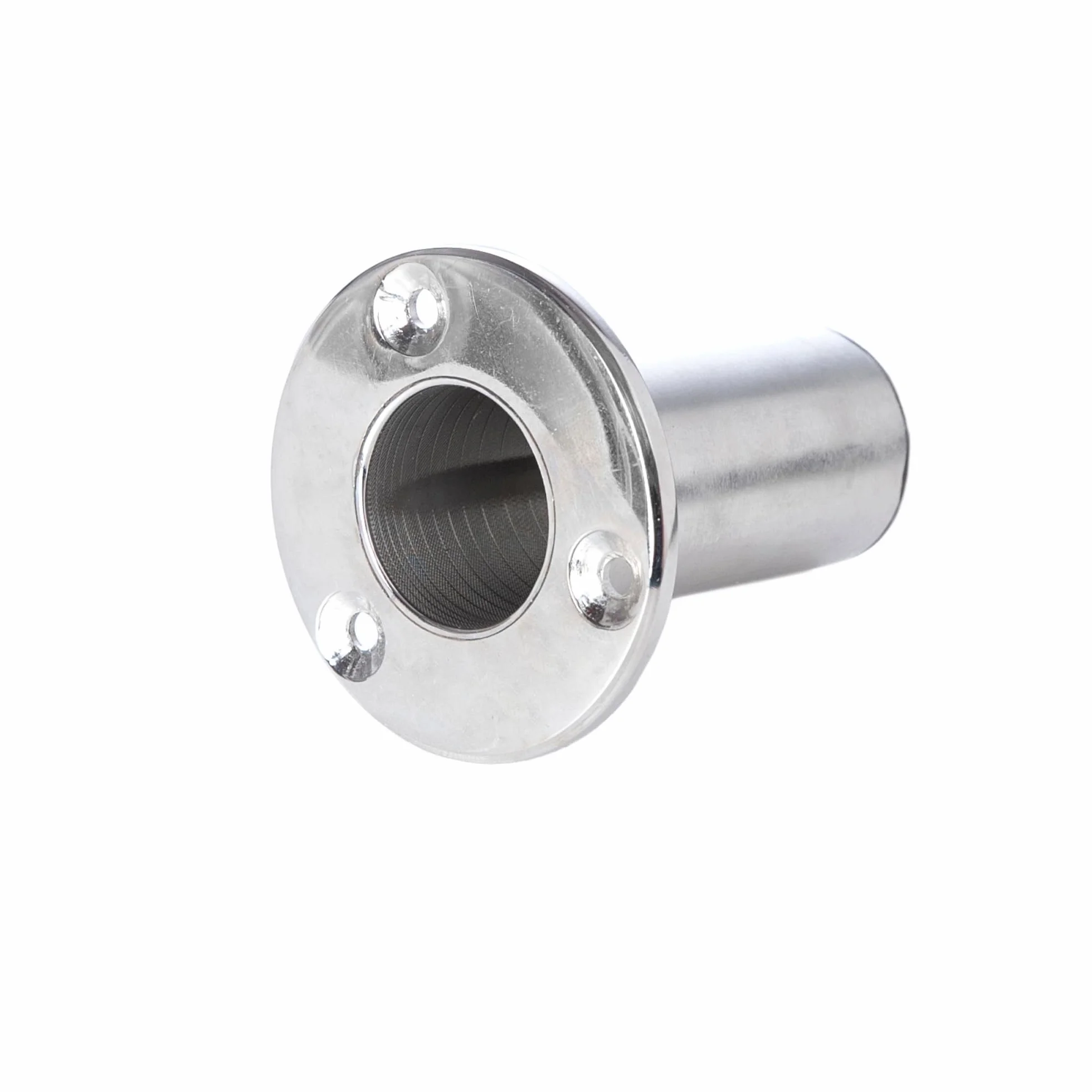 Tintero empotrable para Barco, pletina Redonda, Casquillo candelero, INOX, 20mm, 25mm, 30mm