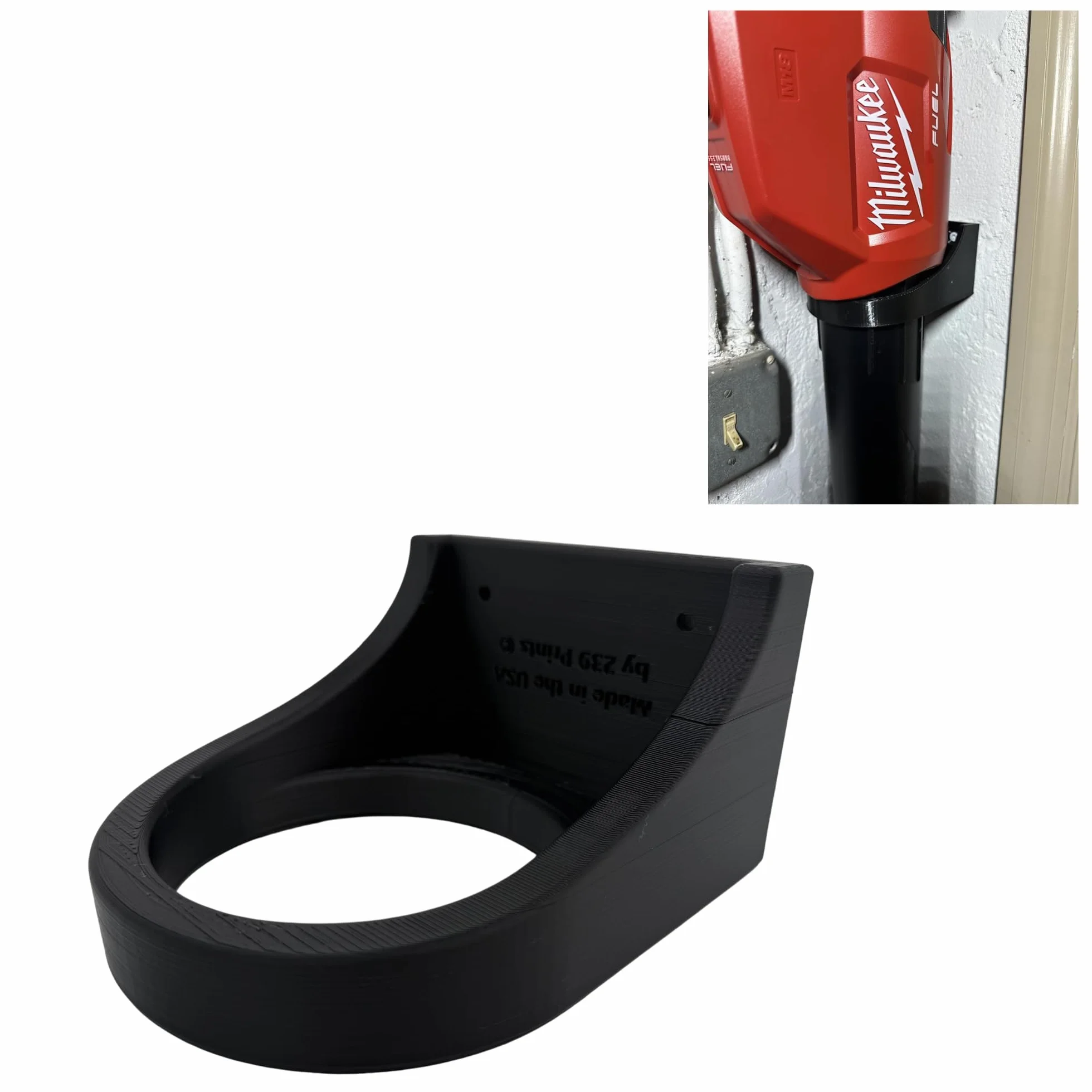 Soporte de pared para soplador de hojas