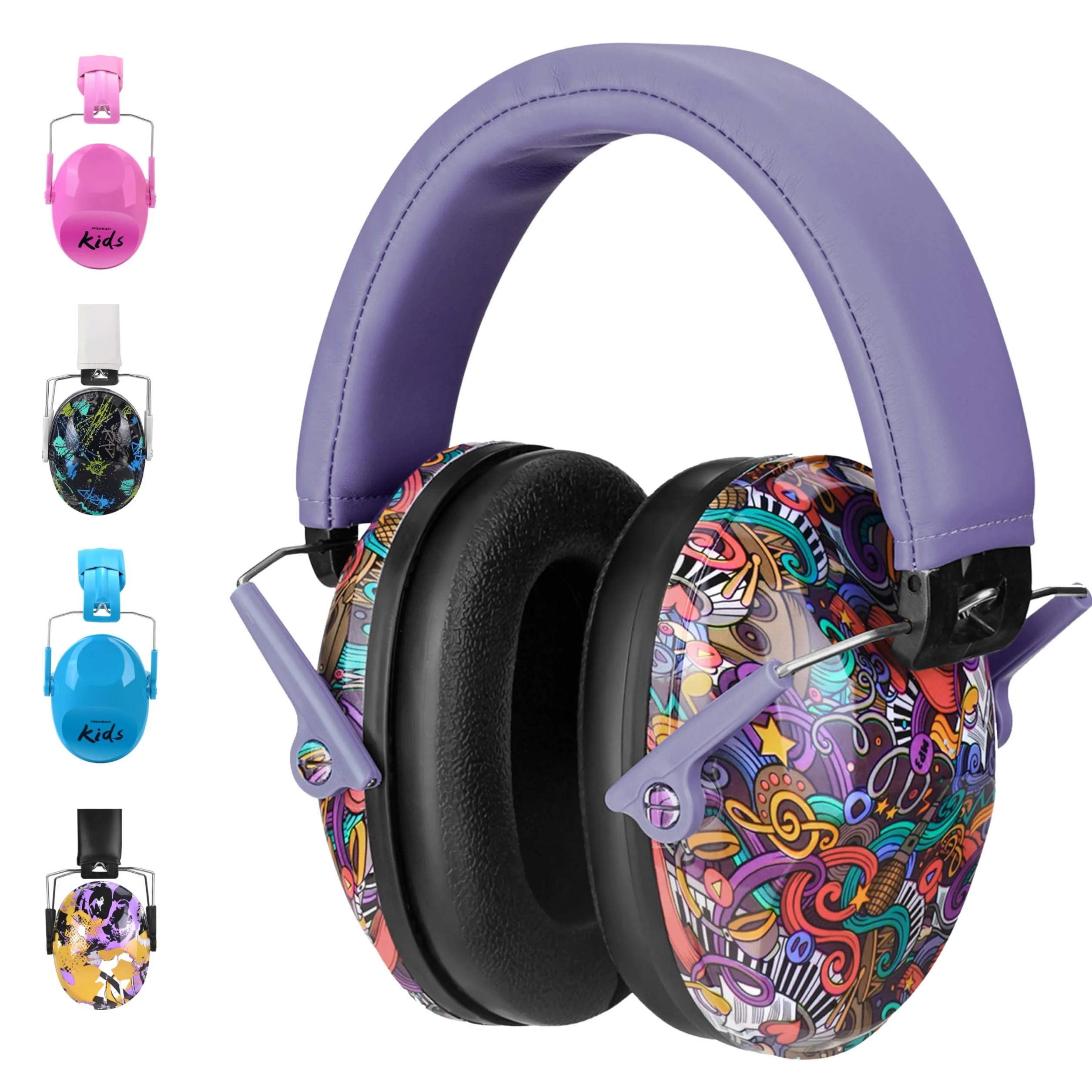 Cascos Antirruido para Niños 3-14 Años SNR 28 dB Protectores Auditivos Plegables Ajustables