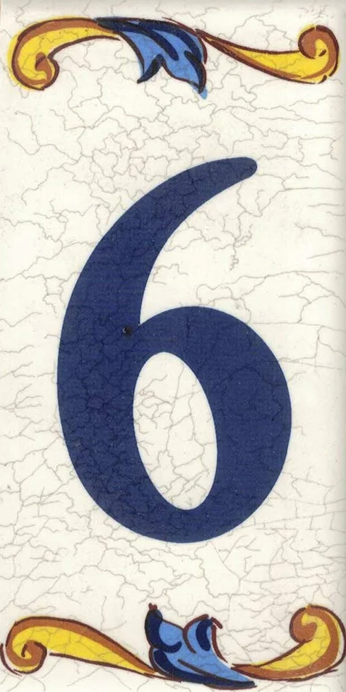 Números casa. Números y Letras en azulejo. Calca cerámica. Estilo craquelé. Nombres y direcciones. Diseño Craquelé 5,40x10,70 cms