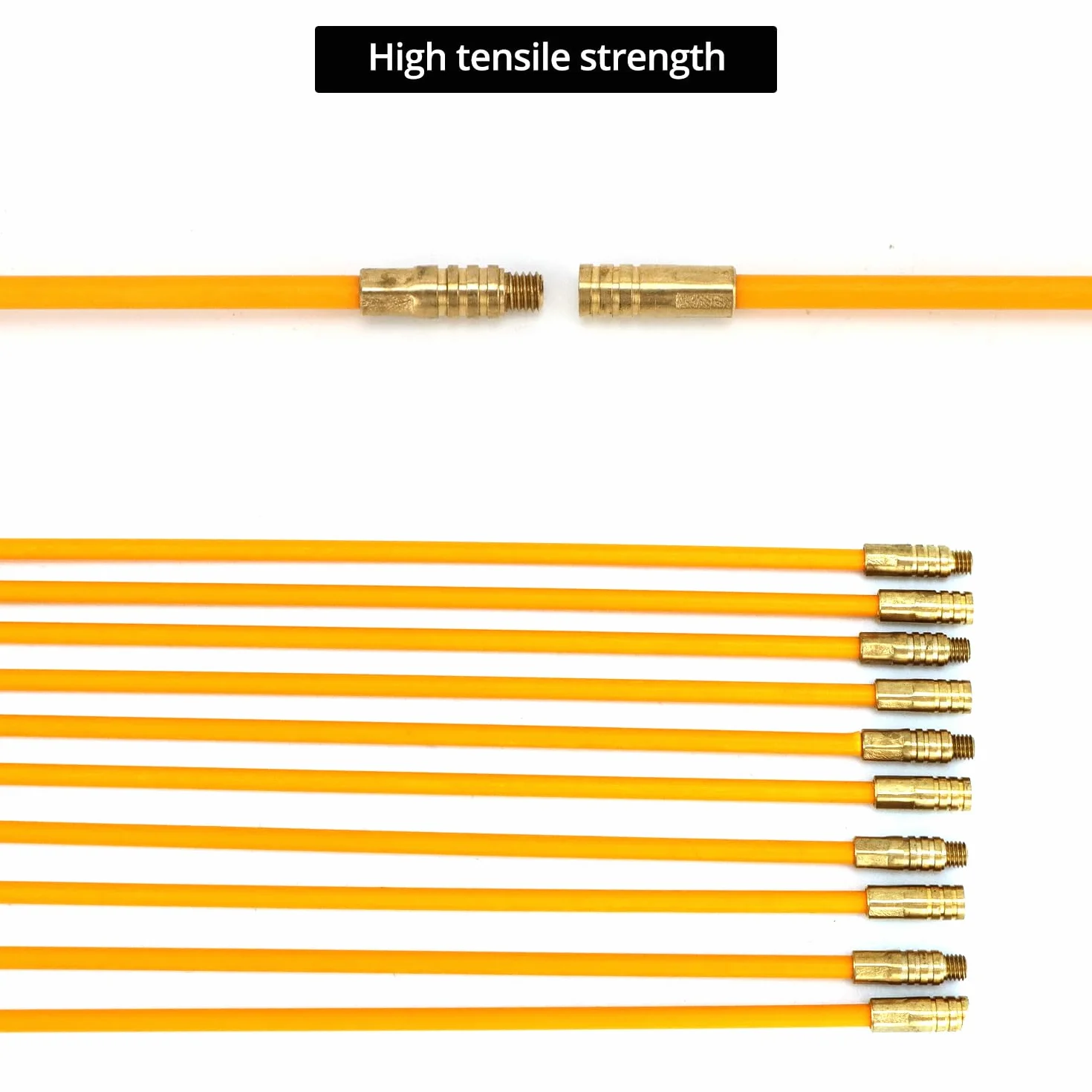 QWORK® 10 Piezas Guia Pasacables Fibra de Vidrio, Extractor de Cables con Gancho, 33 CM Juego de Varillas de Cable