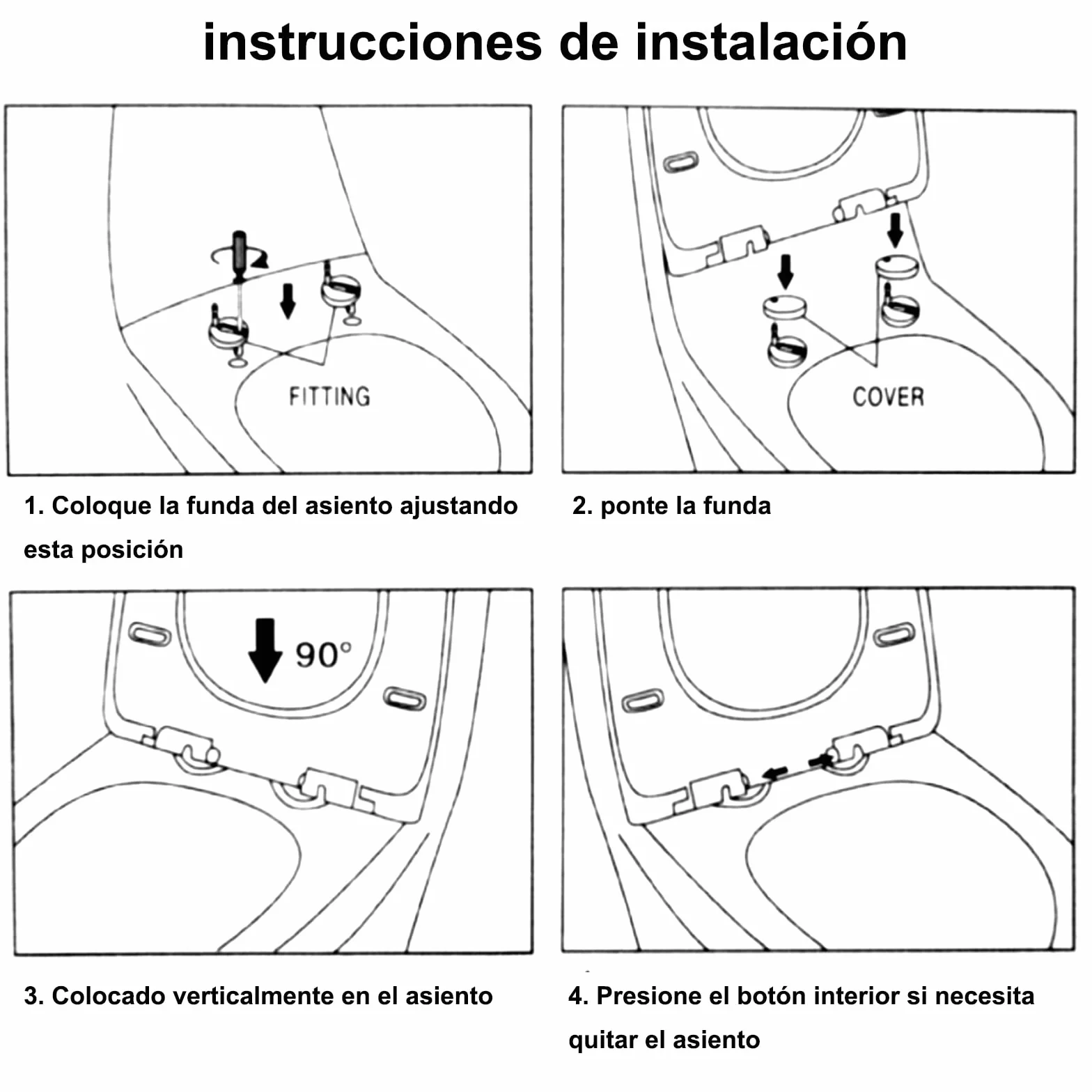 Asiento de Inodoro Cuadrado con Cierre Suave y Bisagras Ajustables de Acero Inoxidable – Tapa con Liberación Rápida, Fácil Limpieza y Fijación Universal para la mayoría de Inodoros, Blanco