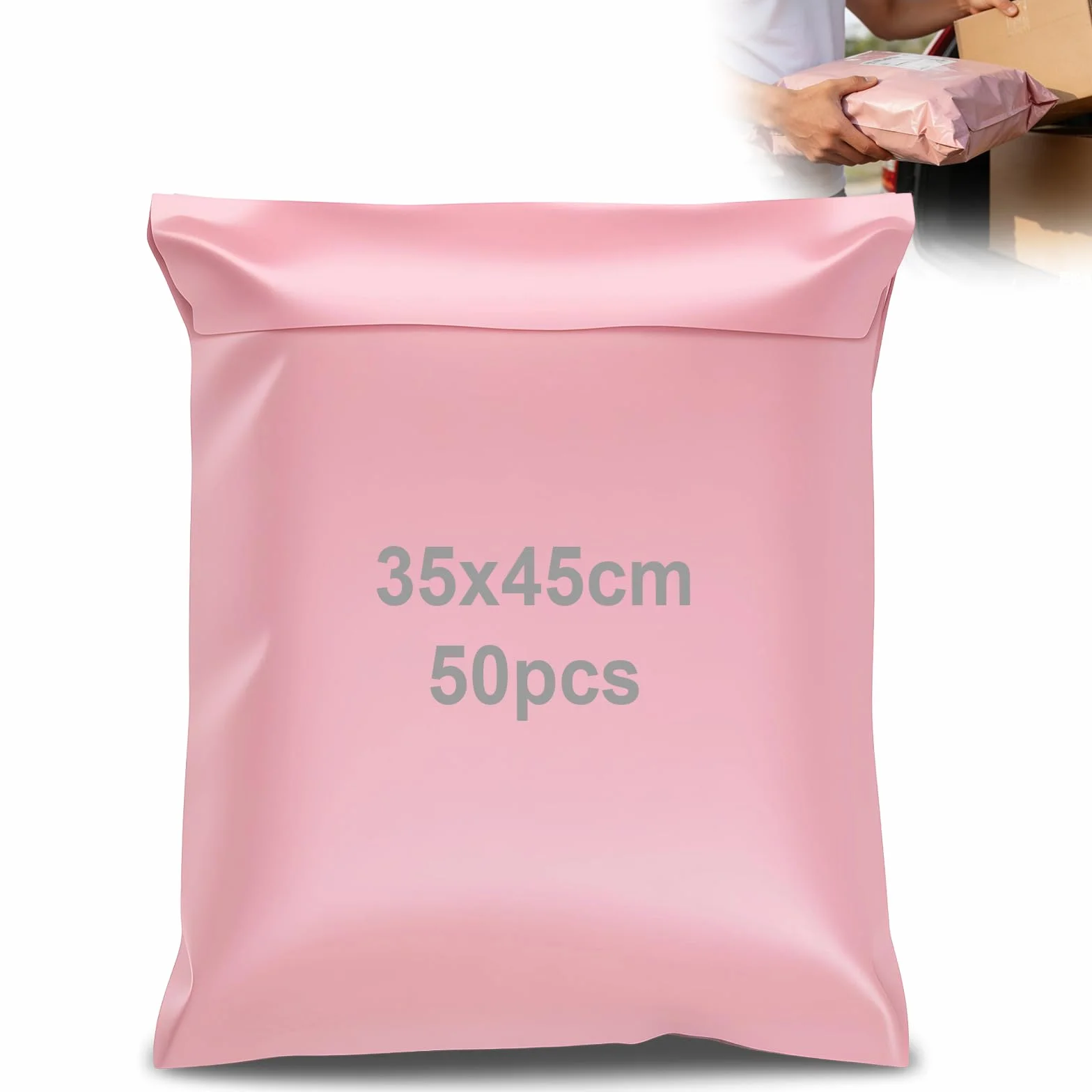 Bolsas de Envío Rosas 35×45 cm Autoadhesivas Opacas Resistentes Al Agua 50 Unidades