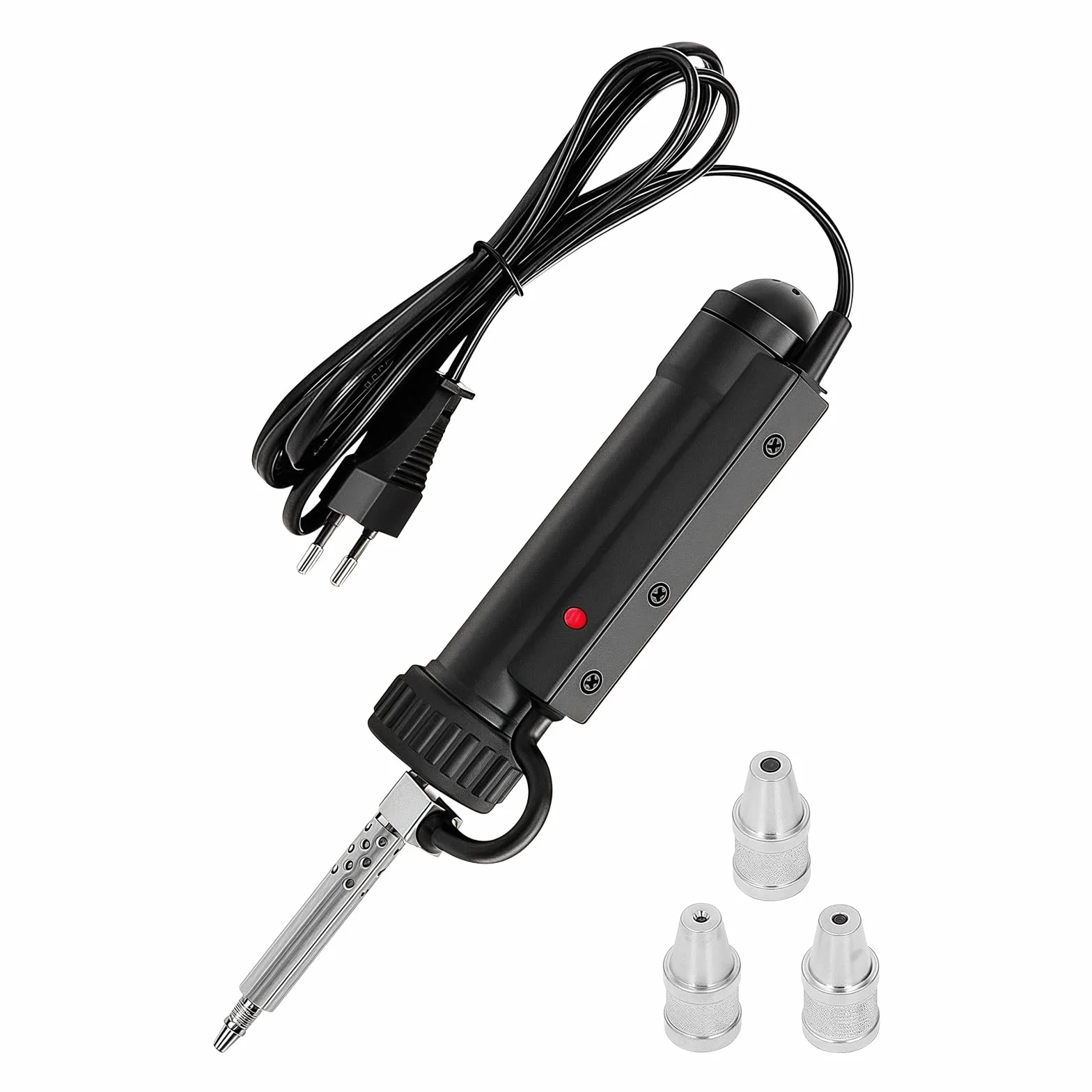 Bomba desoldadora eléctrica, bomba desoldadora de 350 W con calefacción, soldador, aspiradora de soldadura con boquillas de desoldadura de 1,0 mm, 1,5 mm y 2,5 mm