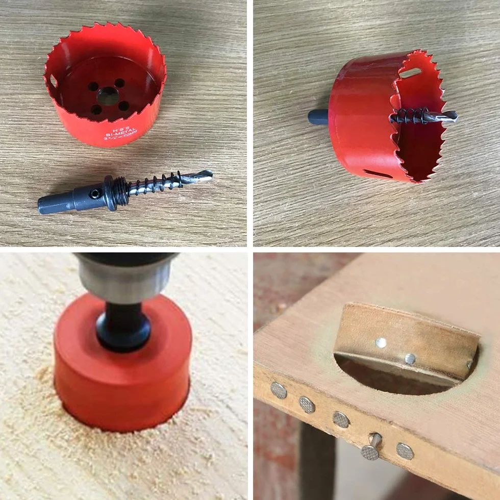 Corona 150 mm,Sierra de corona de M42 HSS LAIWEI para taladrar agujeros en madera, cartón yeso, perfiles de aluminio, PVC y otros materiales