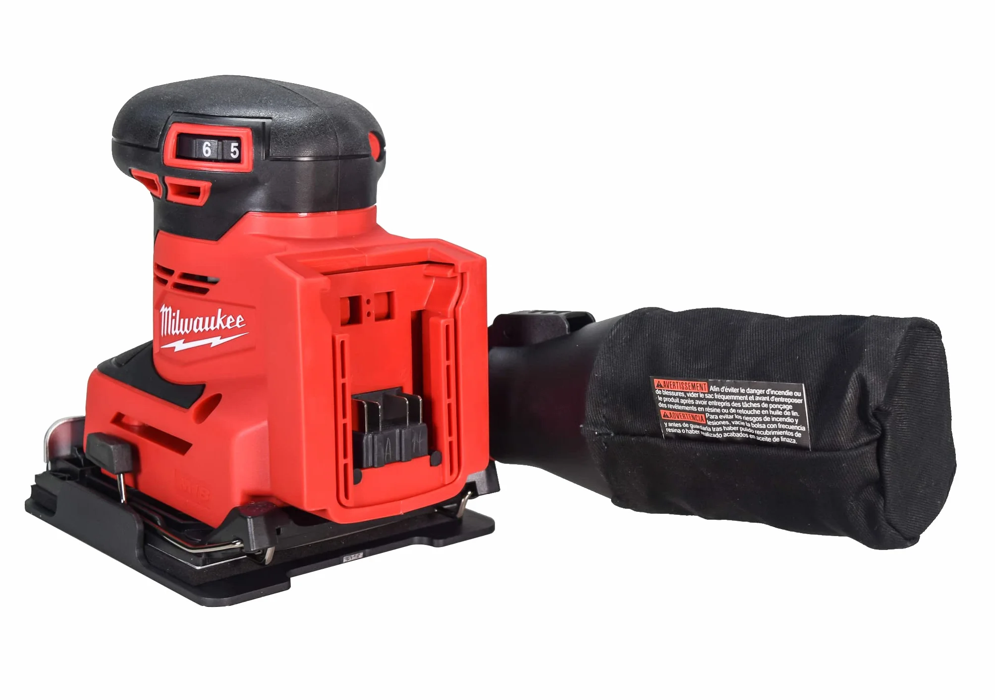 Milwaukee 2649-20 M18 18V Lijadora Orbital de Hojas inalámbrica de Iones de Litio de 1/4 Pulgadas (Solo Herramienta)