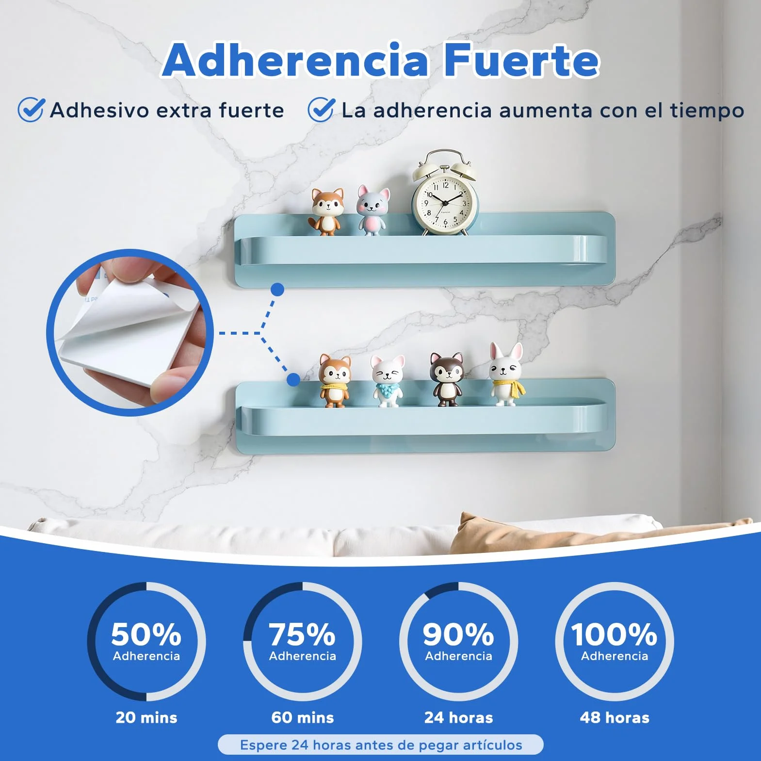 HOMMAND Cinta Adhesiva Doble Cara, 40 Piezas Almohadillas Extrafuerte, Espuma, Cuadrado y Redondo, Blanco