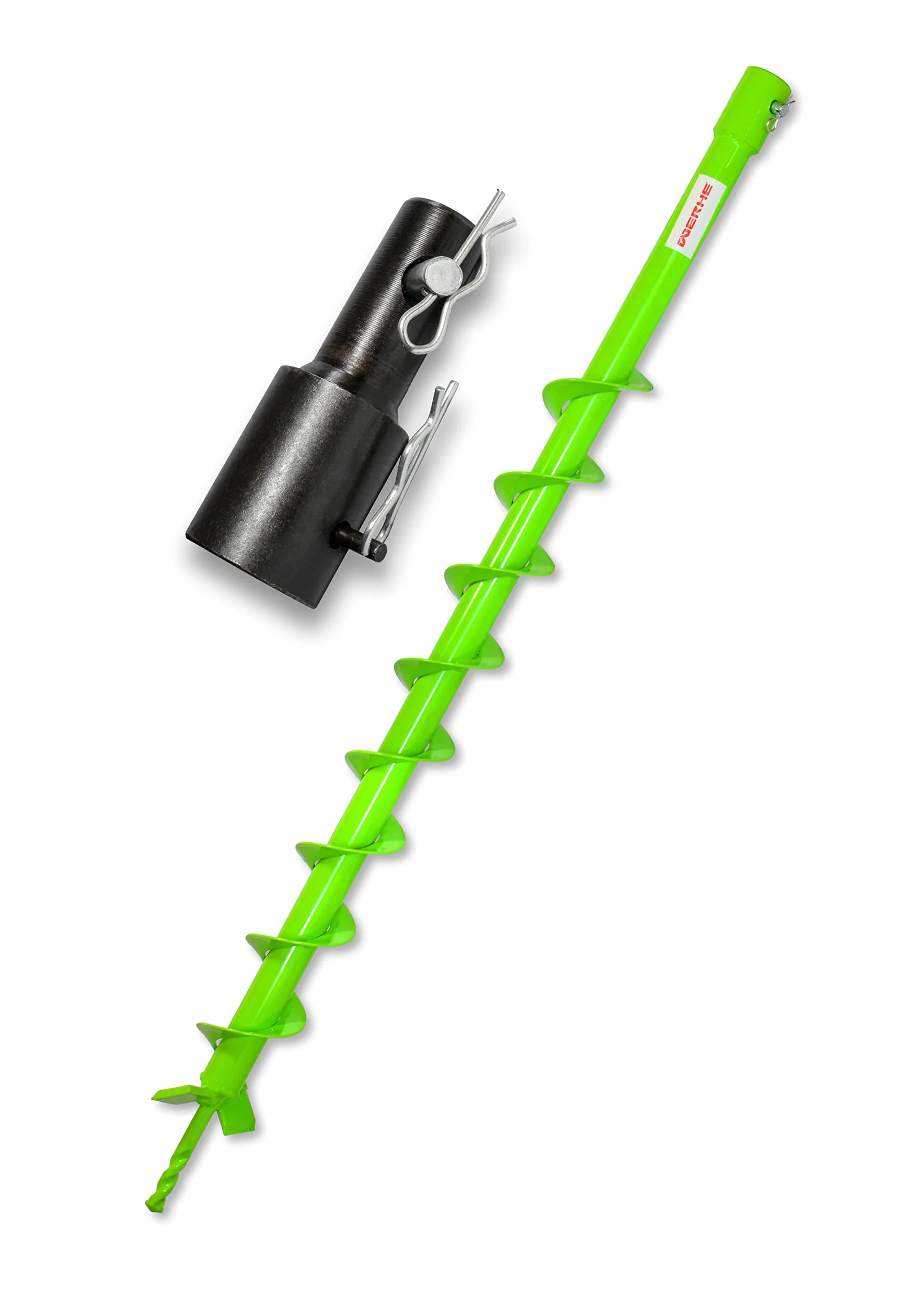 WERHE barrena de tierra 60mm compatible con Stihl BT 106 C BT 120 C BT 121 BT 130 BT 131 – punta de perforación precisa de acero robusto